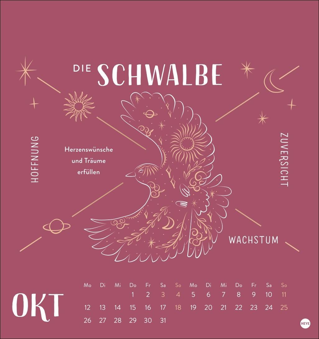 Beispielinhalt (Bild) Krafttiere Postkartenkalender 2026