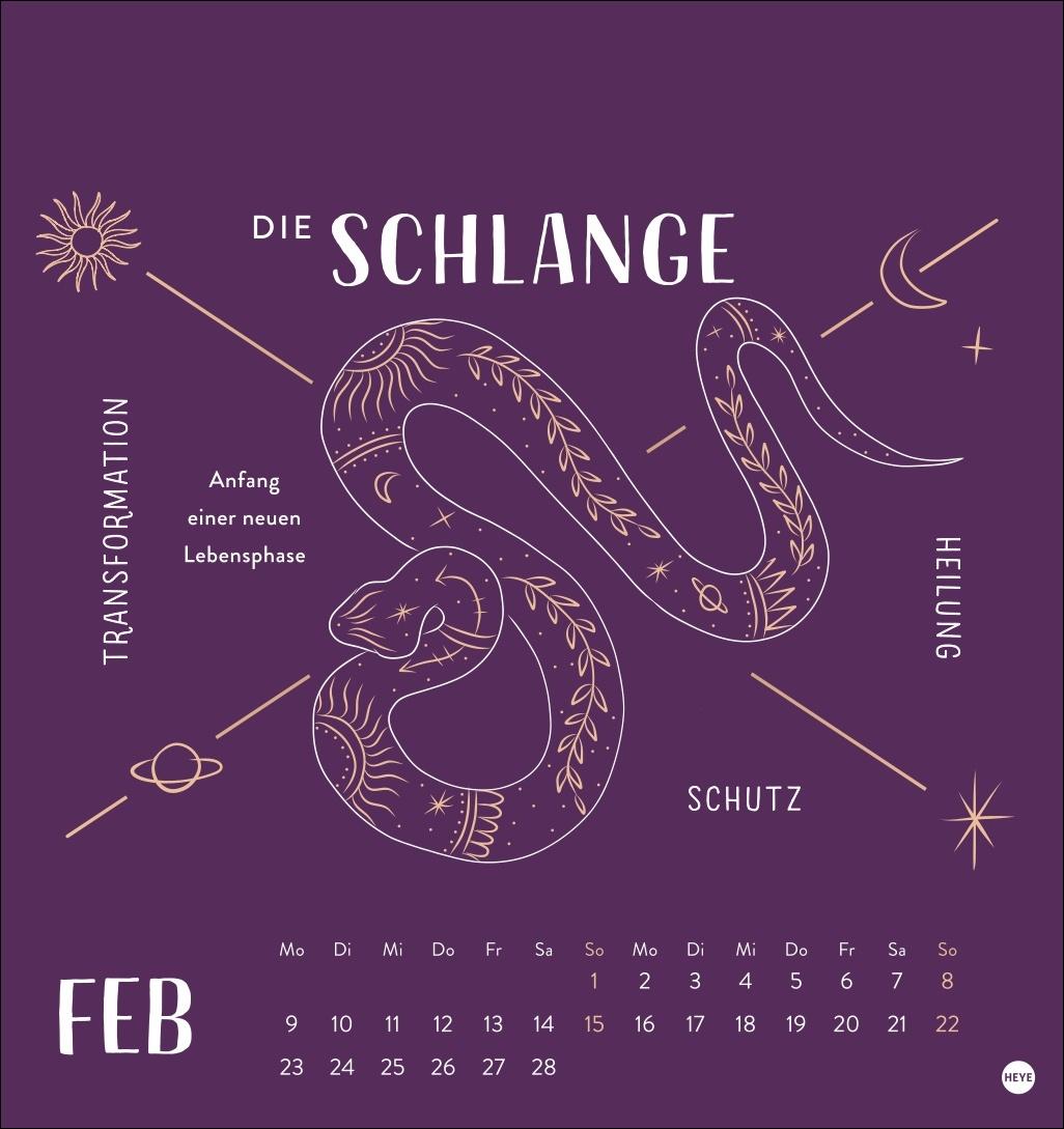 Beispielinhalt (Bild) Krafttiere Postkartenkalender 2026