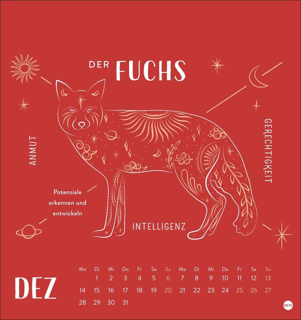 Beispielinhalt (Bild) Krafttiere Postkartenkalender 2026