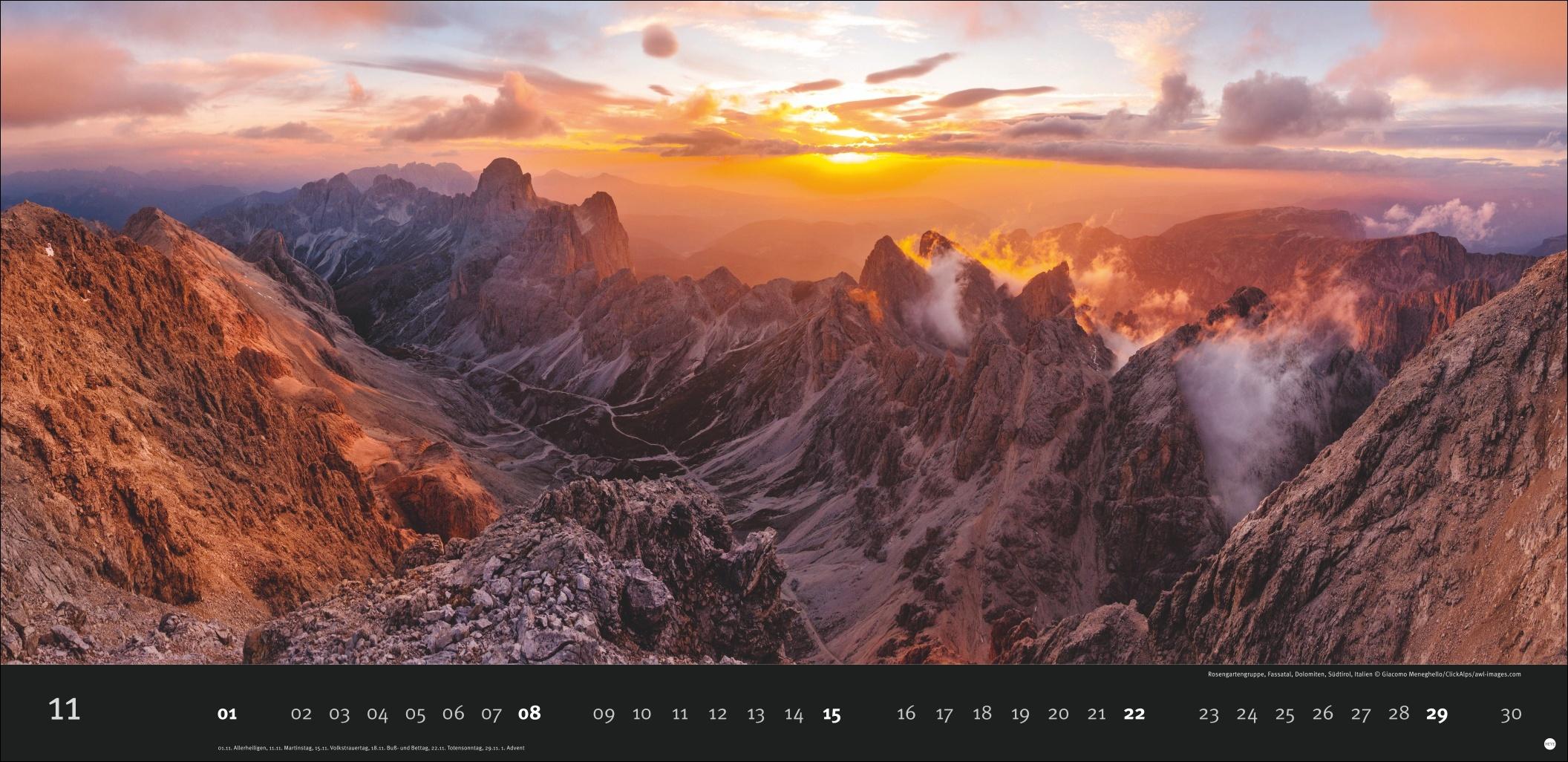 Beispielinhalt (Bild) Magic Moments Panoramakalender 2026