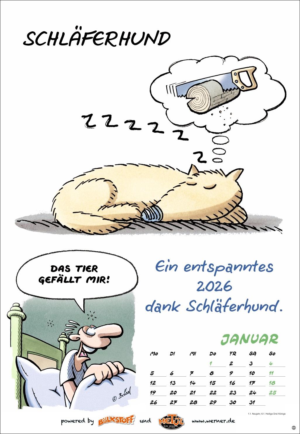Beispielinhalt (Bild) Werner Kalender 2026
