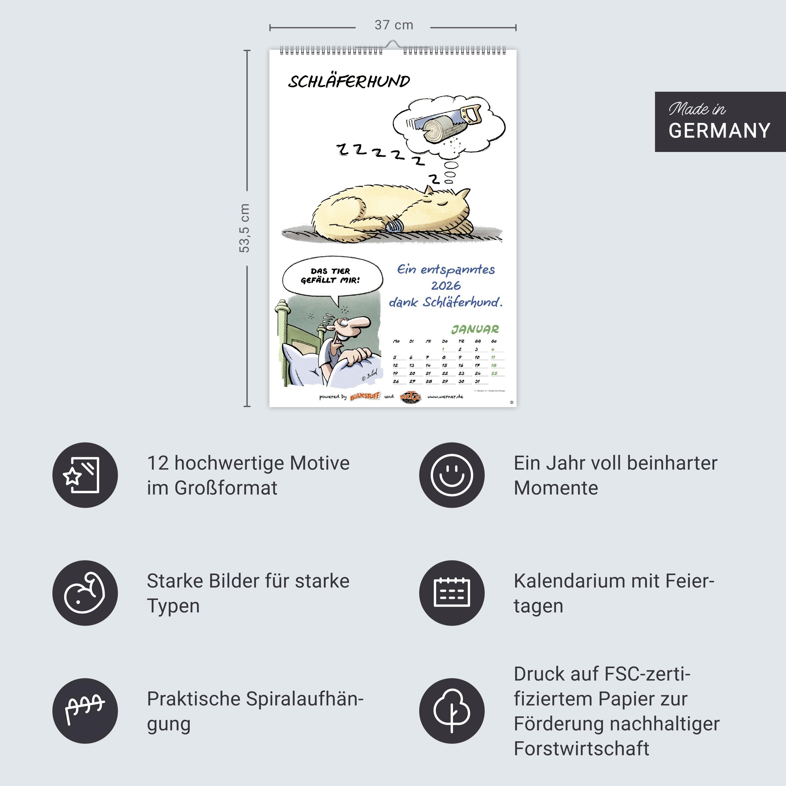 Beispielinhalt (Bild) Werner Kalender 2026