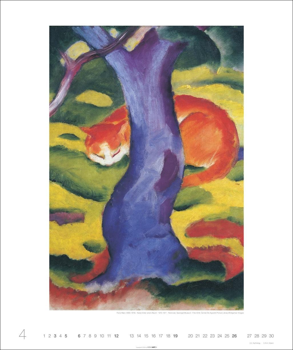 Beispielinhalt (Bild) Katzen in der Kunst Edition Kalender 2026