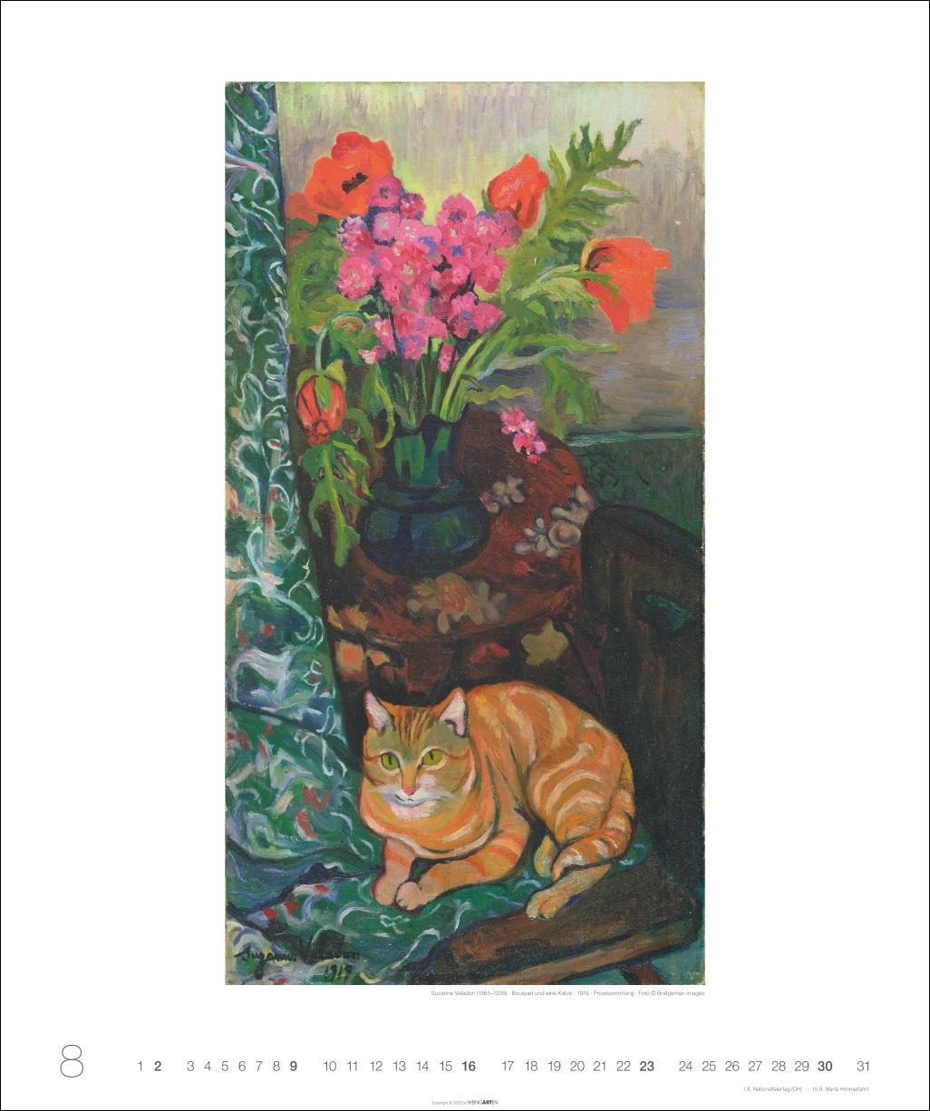 Beispielinhalt (Bild) Katzen in der Kunst Edition Kalender 2026