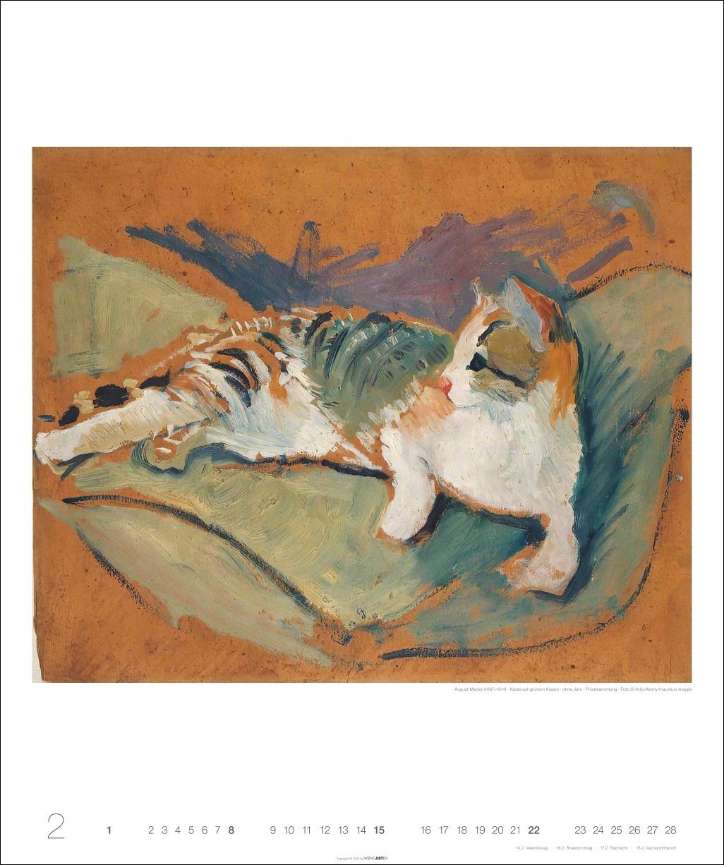 Beispielinhalt (Bild) Katzen in der Kunst Edition Kalender 2026