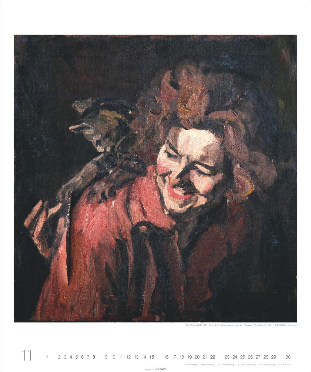 Beispielinhalt (Bild) Katzen in der Kunst Edition Kalender 2026
