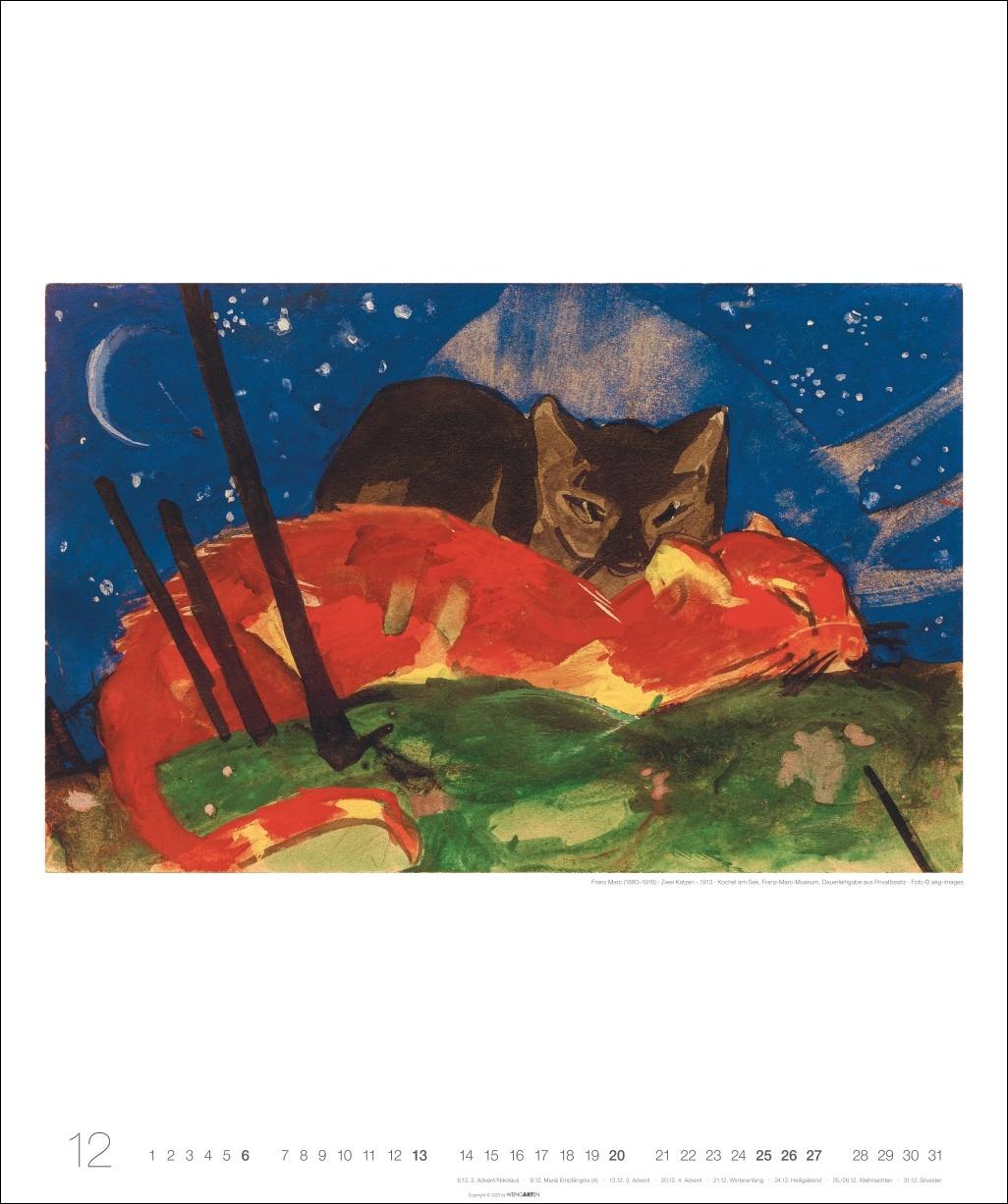 Beispielinhalt (Bild) Katzen in der Kunst Edition Kalender 2026