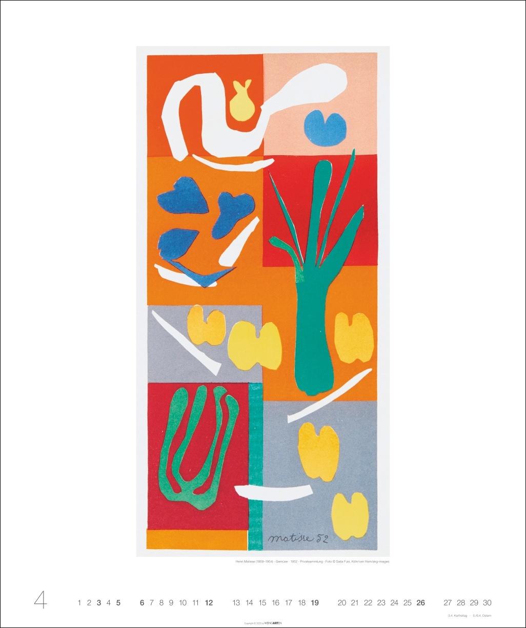 Beispielinhalt (Bild) Henri Matisse Edition Kalender 2026