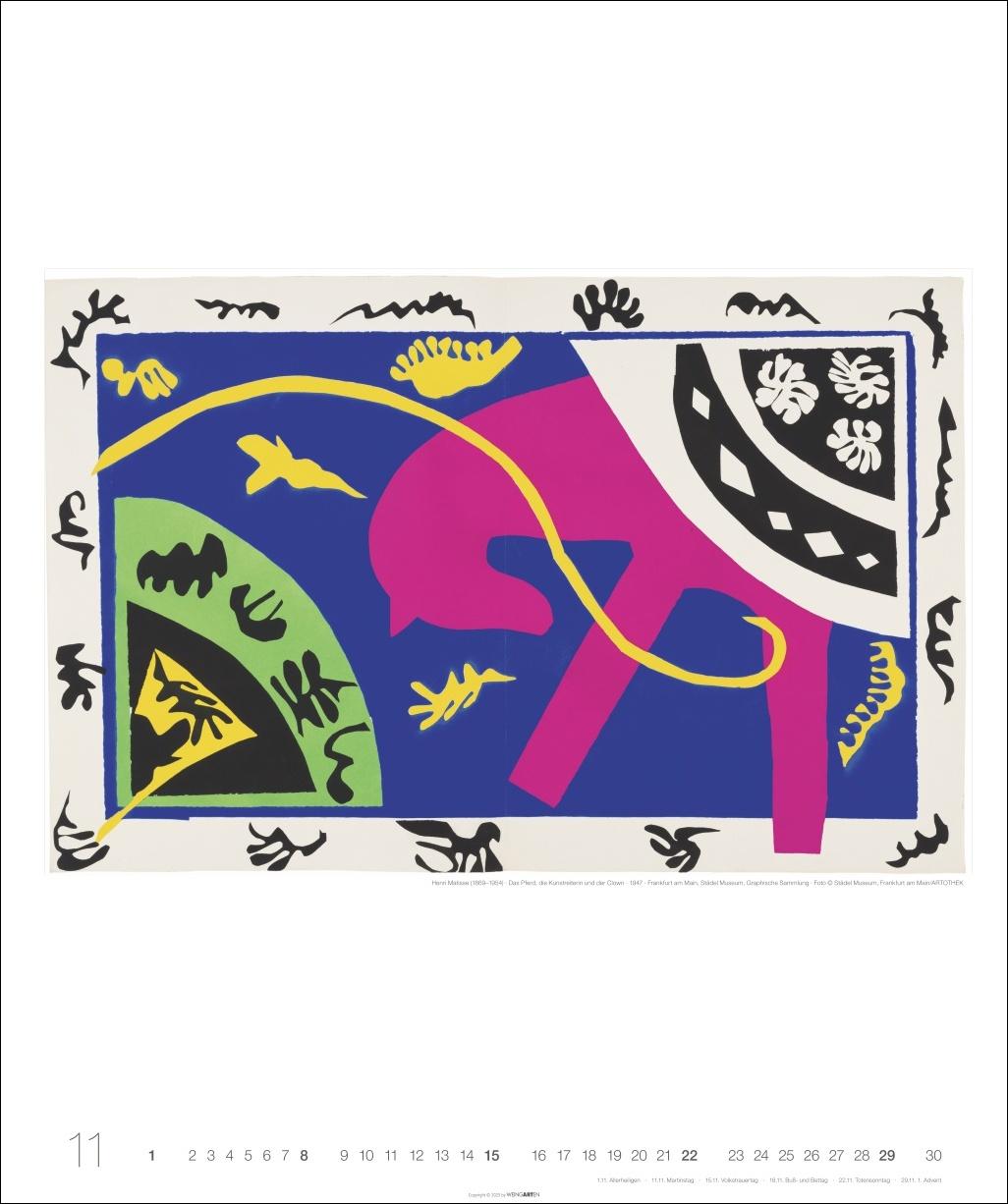 Beispielinhalt (Bild) Henri Matisse Edition Kalender 2026