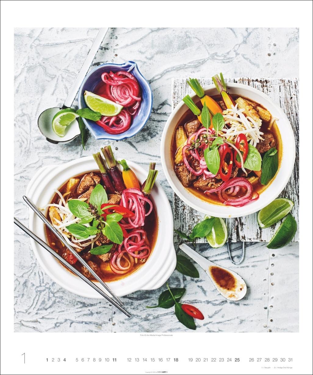 Beispielinhalt (Bild) Asian Cuisine Edition Kalender 2026