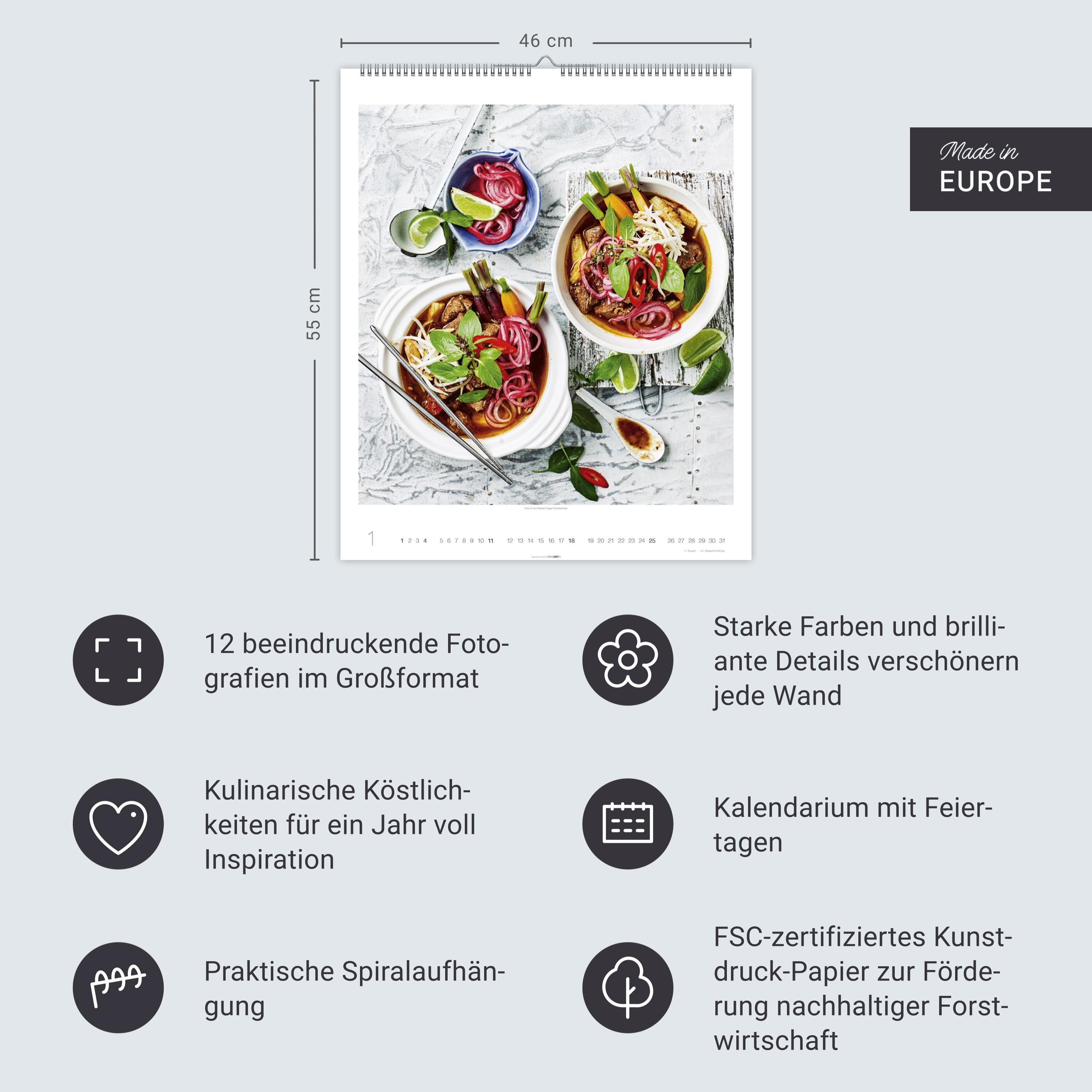 Beispielinhalt (Bild) Asian Cuisine Edition Kalender 2026