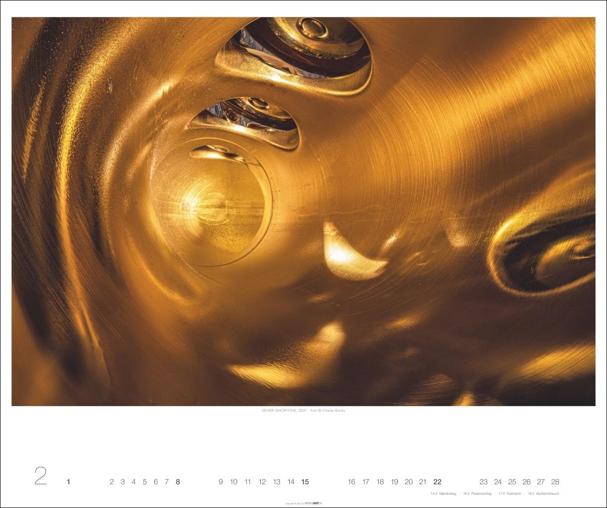 Beispielinhalt (Bild) Architecture in Music Kalender 2026 - Musikinstrumente von innen