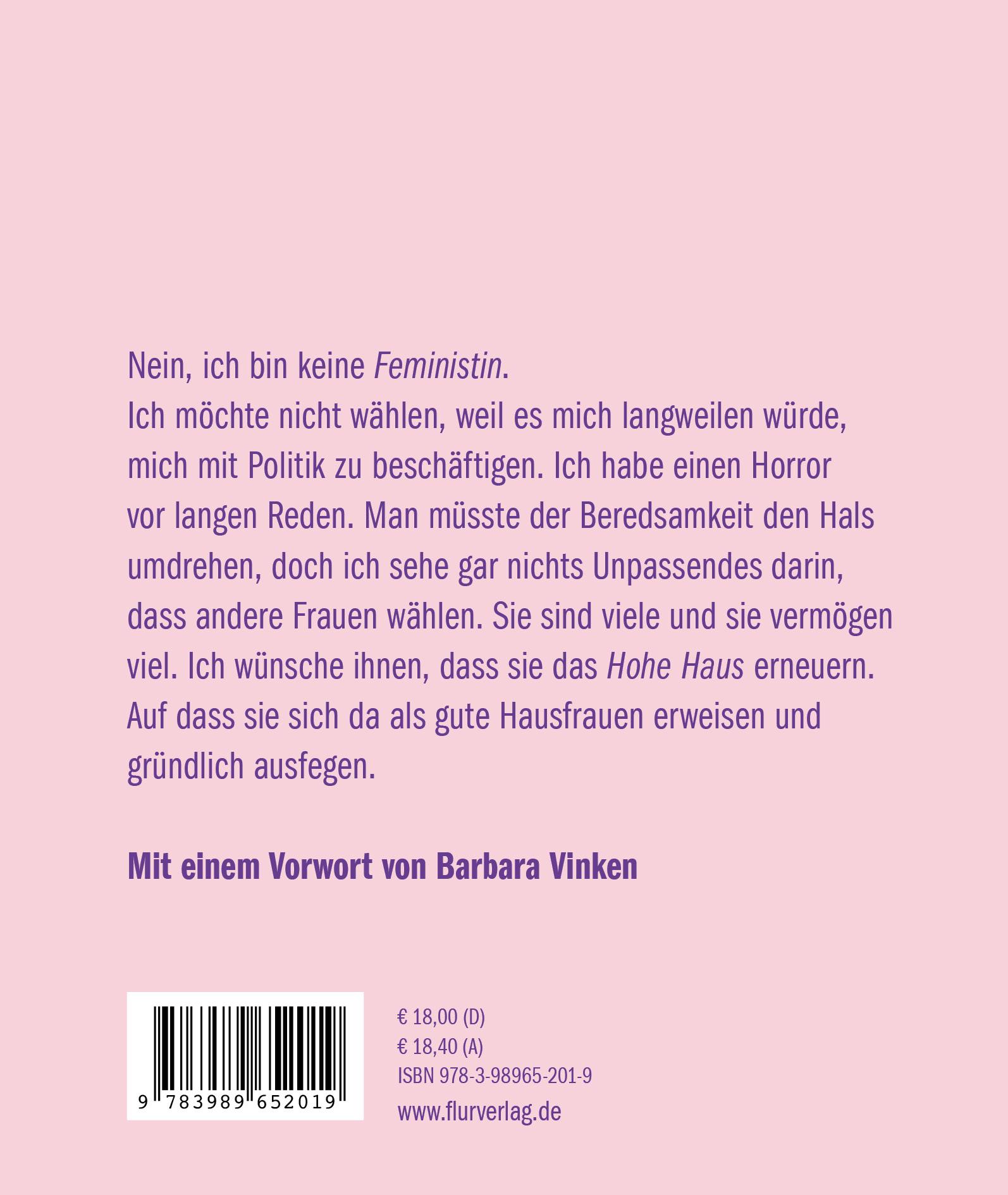 Rückseitencover Nein, ich bin keine Feministin