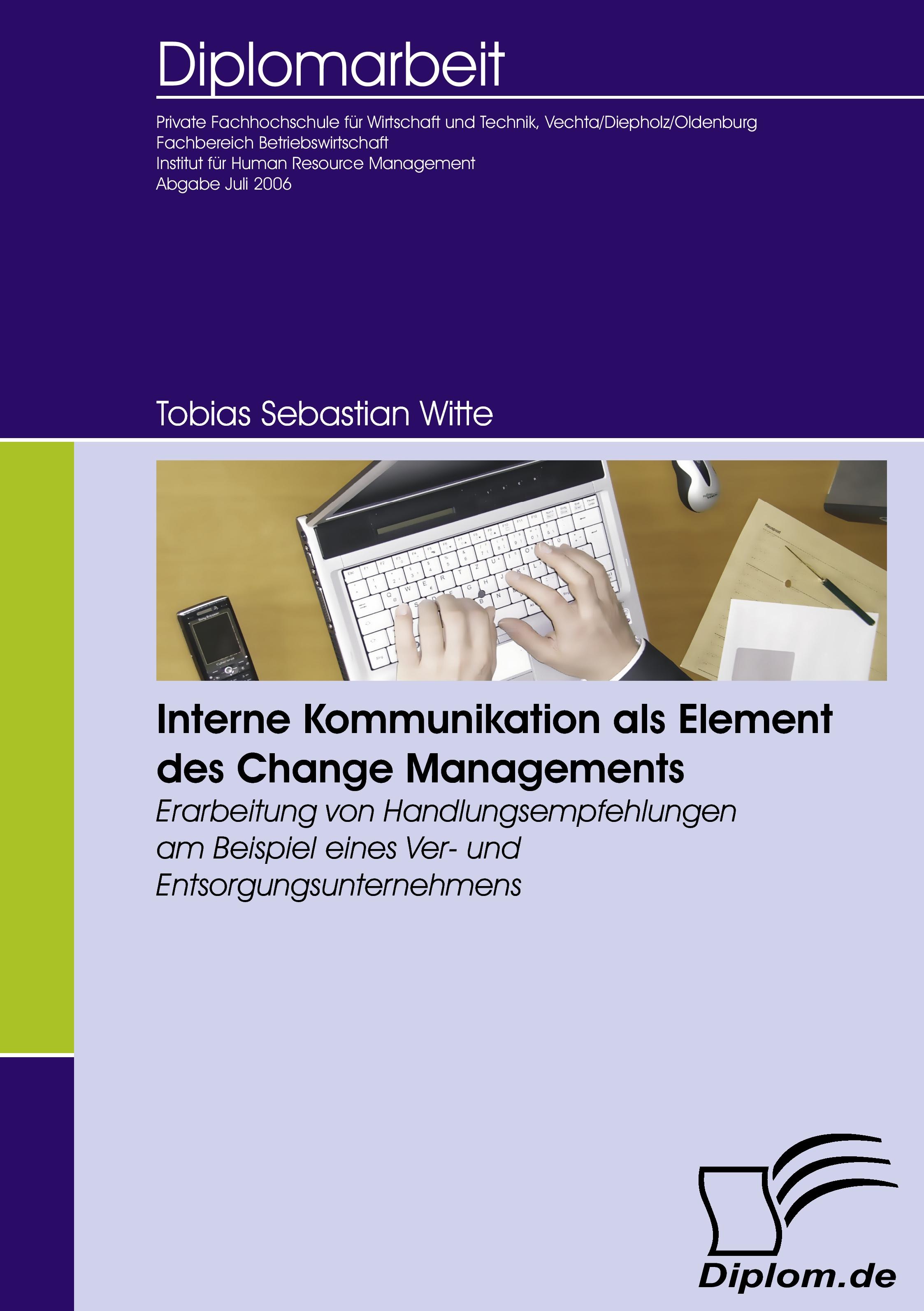 Vorderes Coverbild Interne Kommunikation als Element des Change Managements