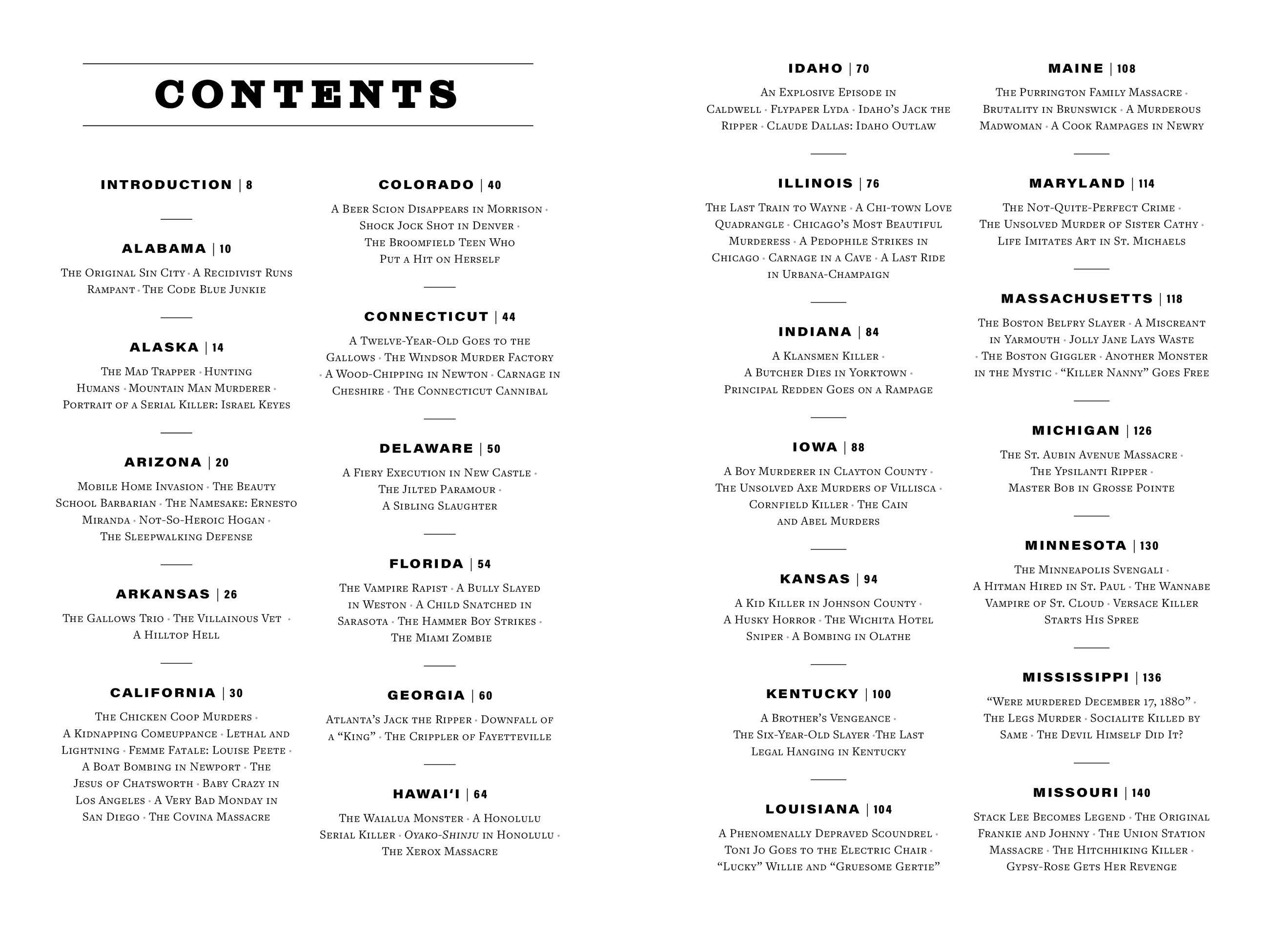 Beispielinhalt (Bild) 50 States of Murder