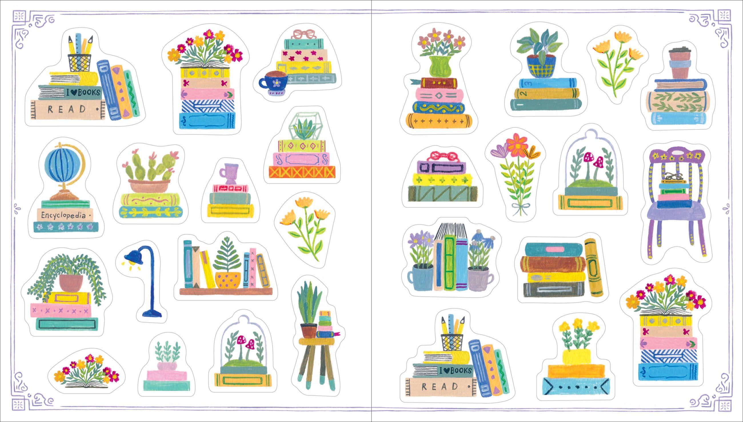 Beispielinhalt (Bild) A Book Lover's Sticker Book