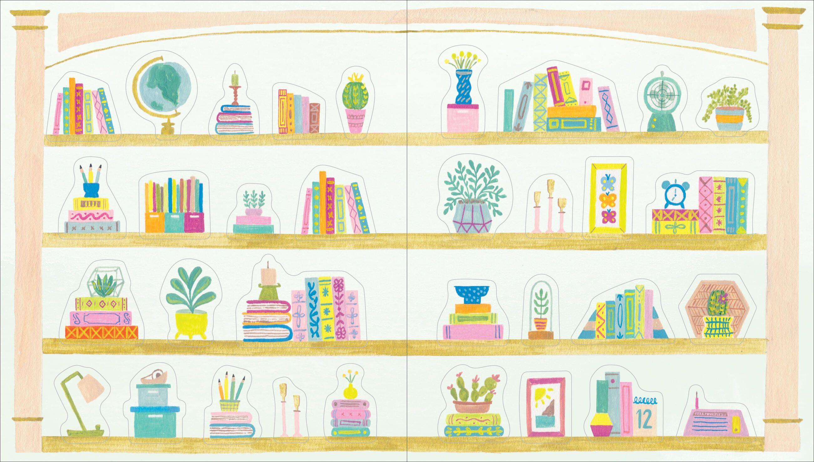 Beispielinhalt (Bild) A Book Lover's Sticker Book