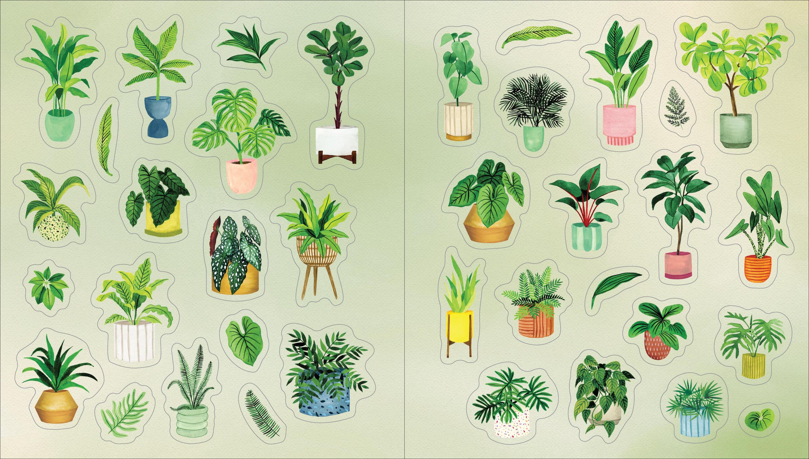 Beispielinhalt (Bild) A Plant Lover's Sticker Book