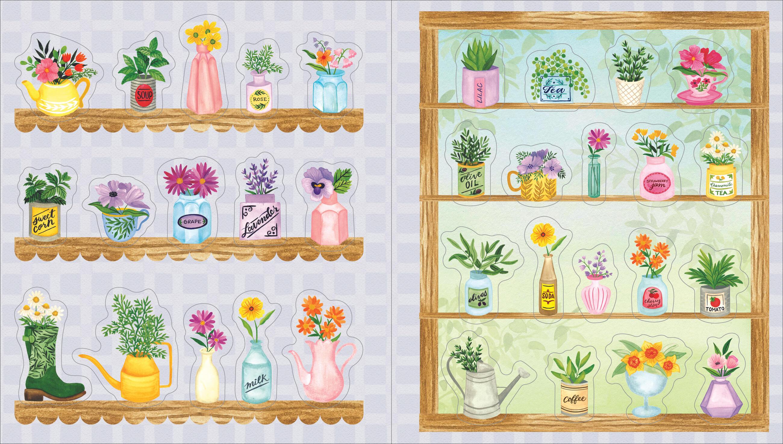 Beispielinhalt (Bild) A Plant Lover's Sticker Book