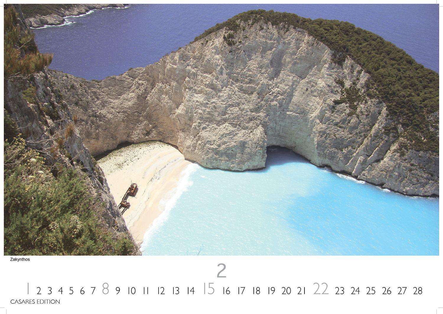 Beispielinhalt (Bild) Griechenland Kalender 2026 - Wandkalender | Fotokalender Griechenland 24x35 cm - Traumhafte Aussichten Griechenlands - . mit beeindruckenden Fotos