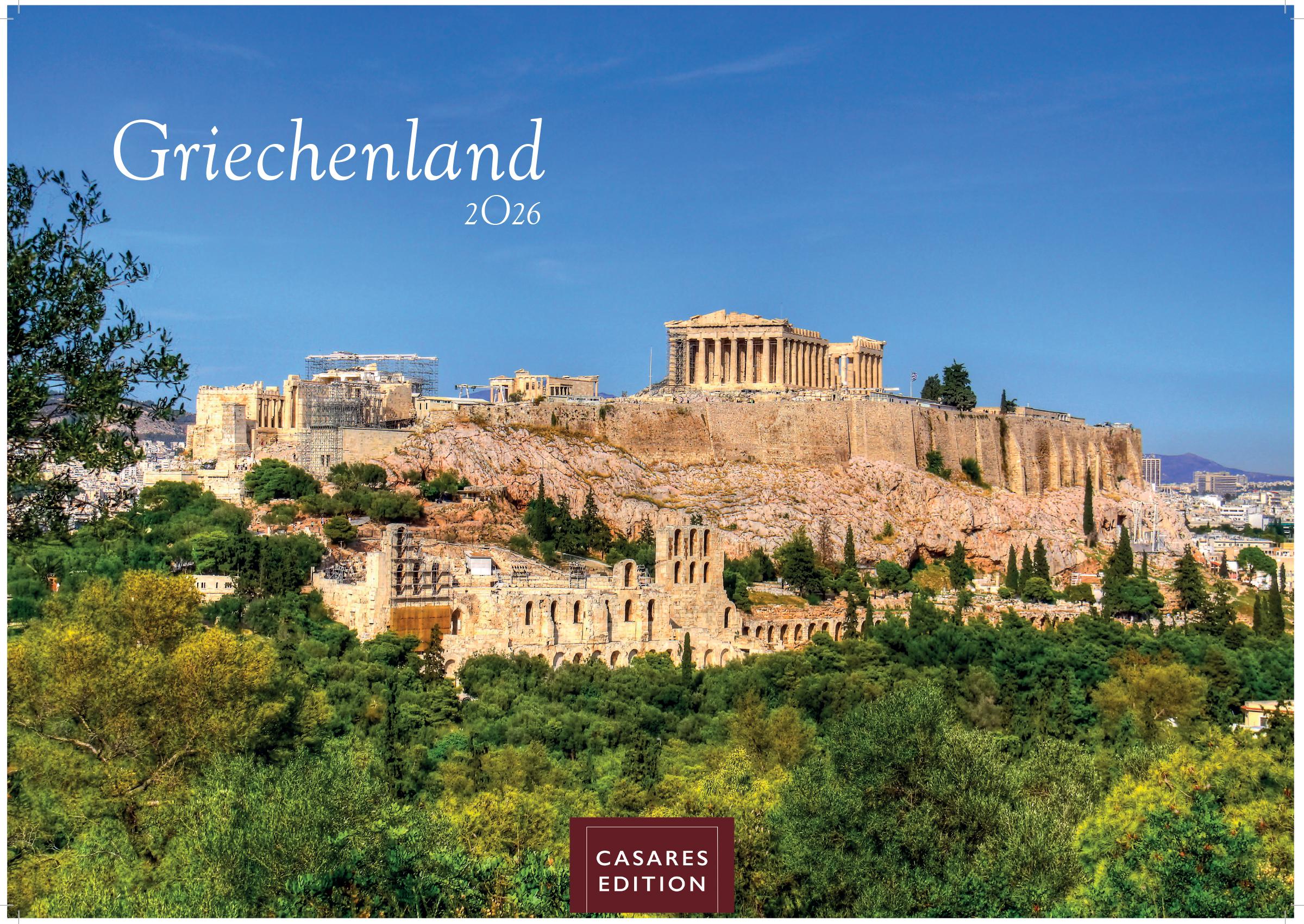 Vorderes Coverbild Griechenland Kalender 2026 - Wandkalender | Fotokalender Griechenland 24x35 cm - Traumhafte Aussichten Griechenlands - . mit beeindruckenden Fotos