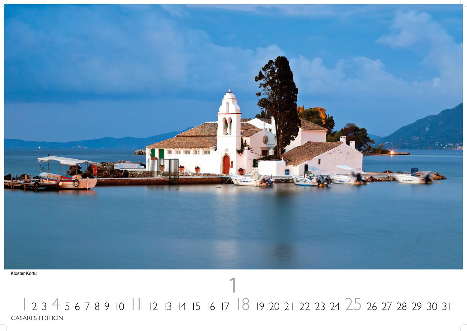 Beispielinhalt (Bild) Griechenland Kalender 2026 - Wandkalender | Fotokalender Griechenland 35x50 cm - Traumhafte Aussichten Griechenlands - . mit beeindruckenden Fotos