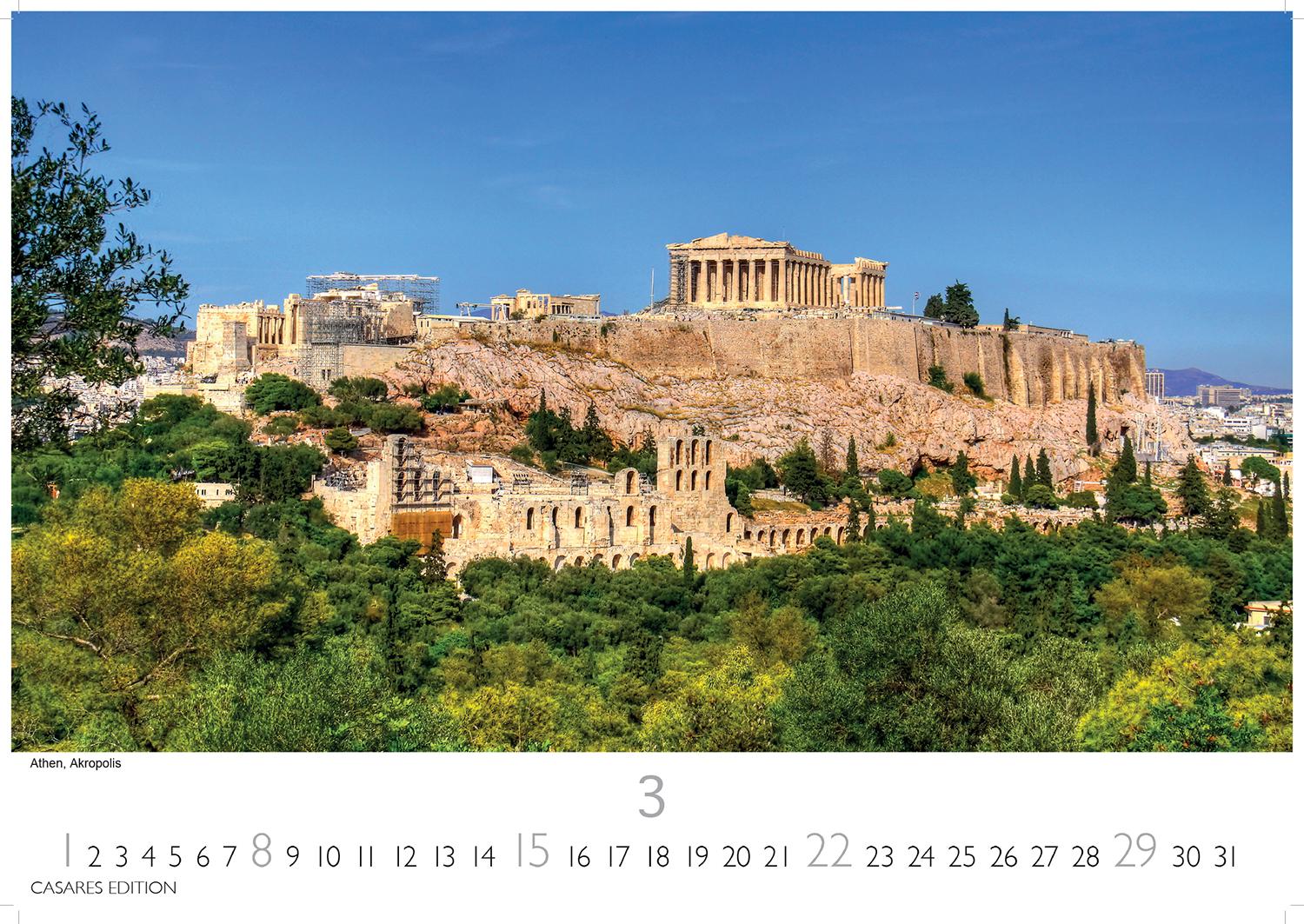 Beispielinhalt (Bild) Griechenland Kalender 2026 - Wandkalender | Fotokalender Griechenland 35x50 cm - Traumhafte Aussichten Griechenlands - . mit beeindruckenden Fotos