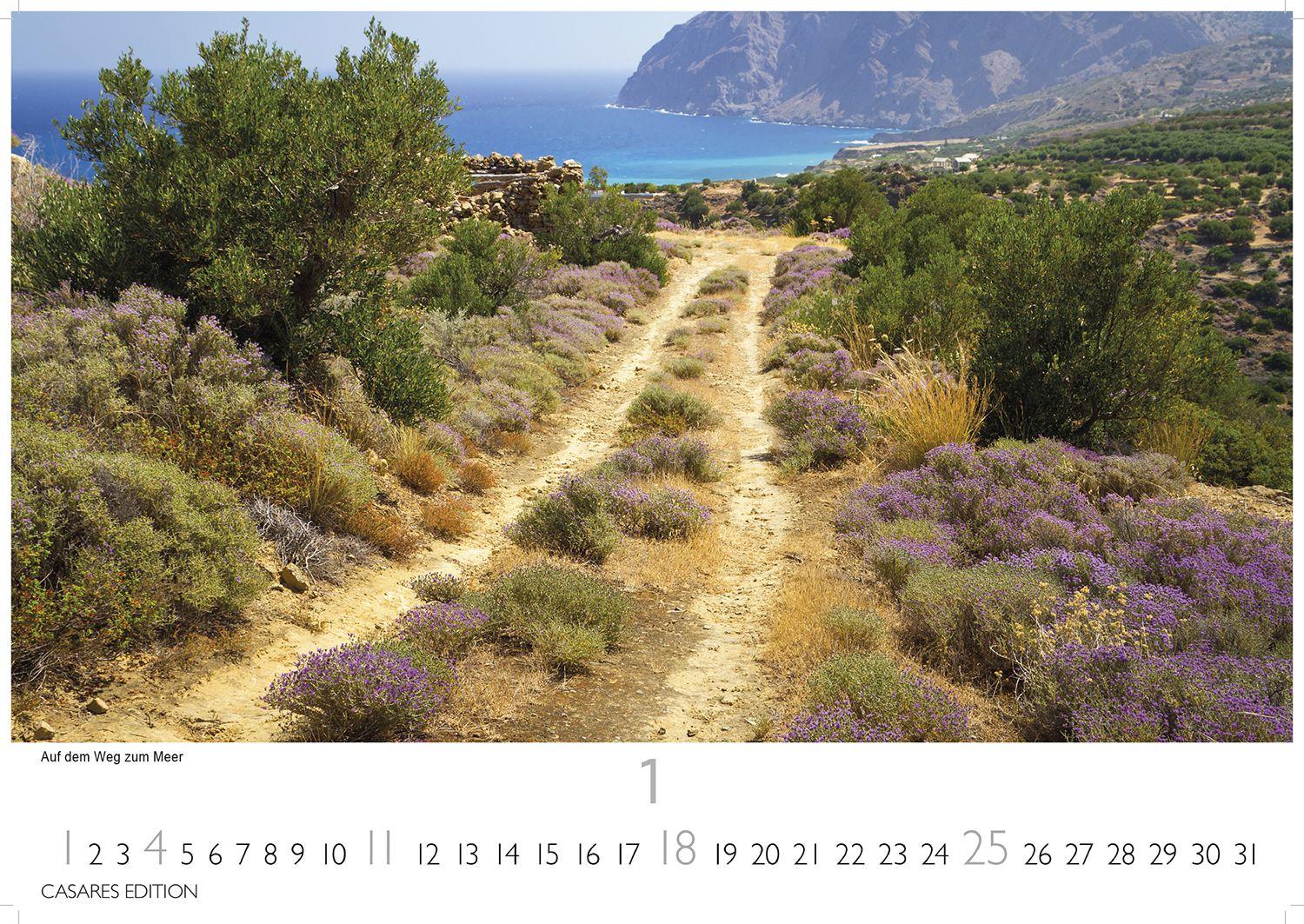 Beispielinhalt (Bild) Kreta Kalender 2026 - Wandkalender | Fotokalender Griechenland 24x35cm - . mit 12 atemberaubenden Fotos von Kreta.