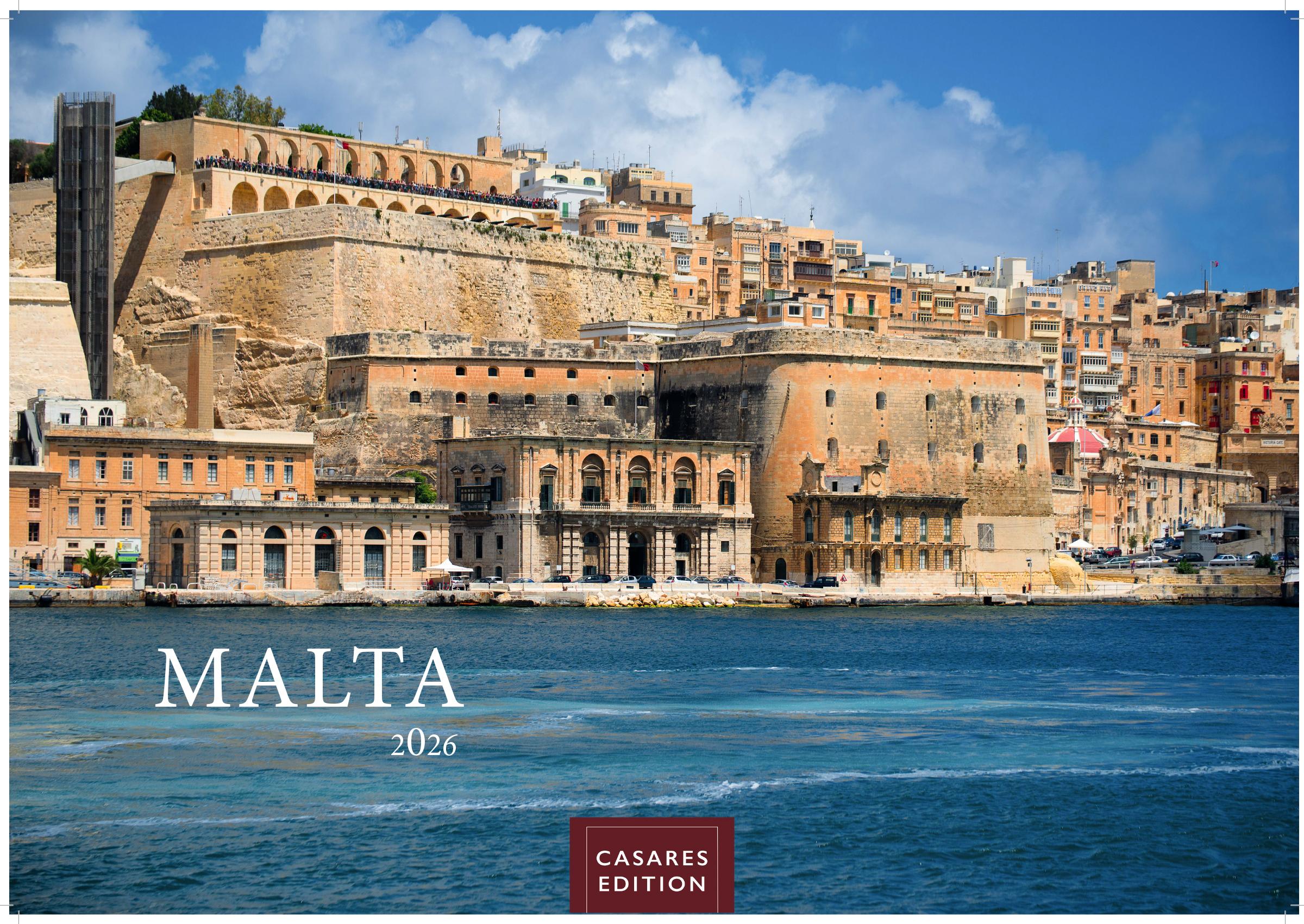 Vorderes Coverbild Malta Kalender 2026 - Wandkalender | Fotokalender Südeuropa 35x50cm - Hochwertiger . mit atemberaubenden Fotos von Malta - ideal für Liebhaber der Insel und Reiseliebhaber.