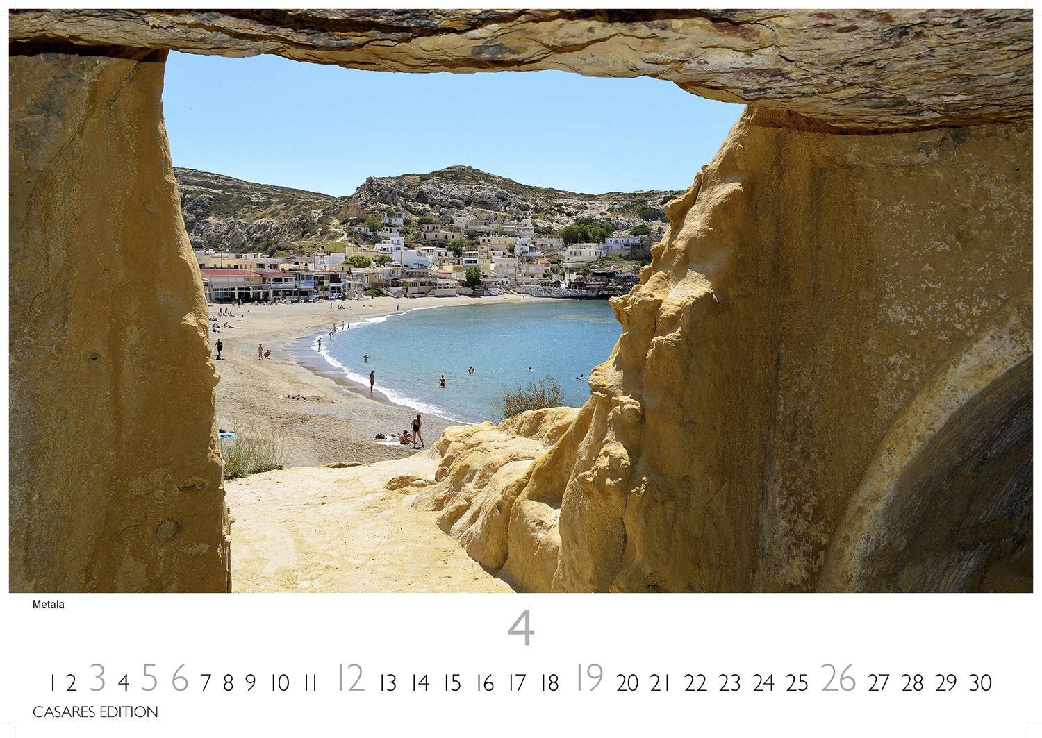 Beispielinhalt (Bild) Kreta Kalender 2026 - Wandkalender | Fotokalender Griechenland 35x50cm - . mit 12 atemberaubenden Fotos von Kreta.