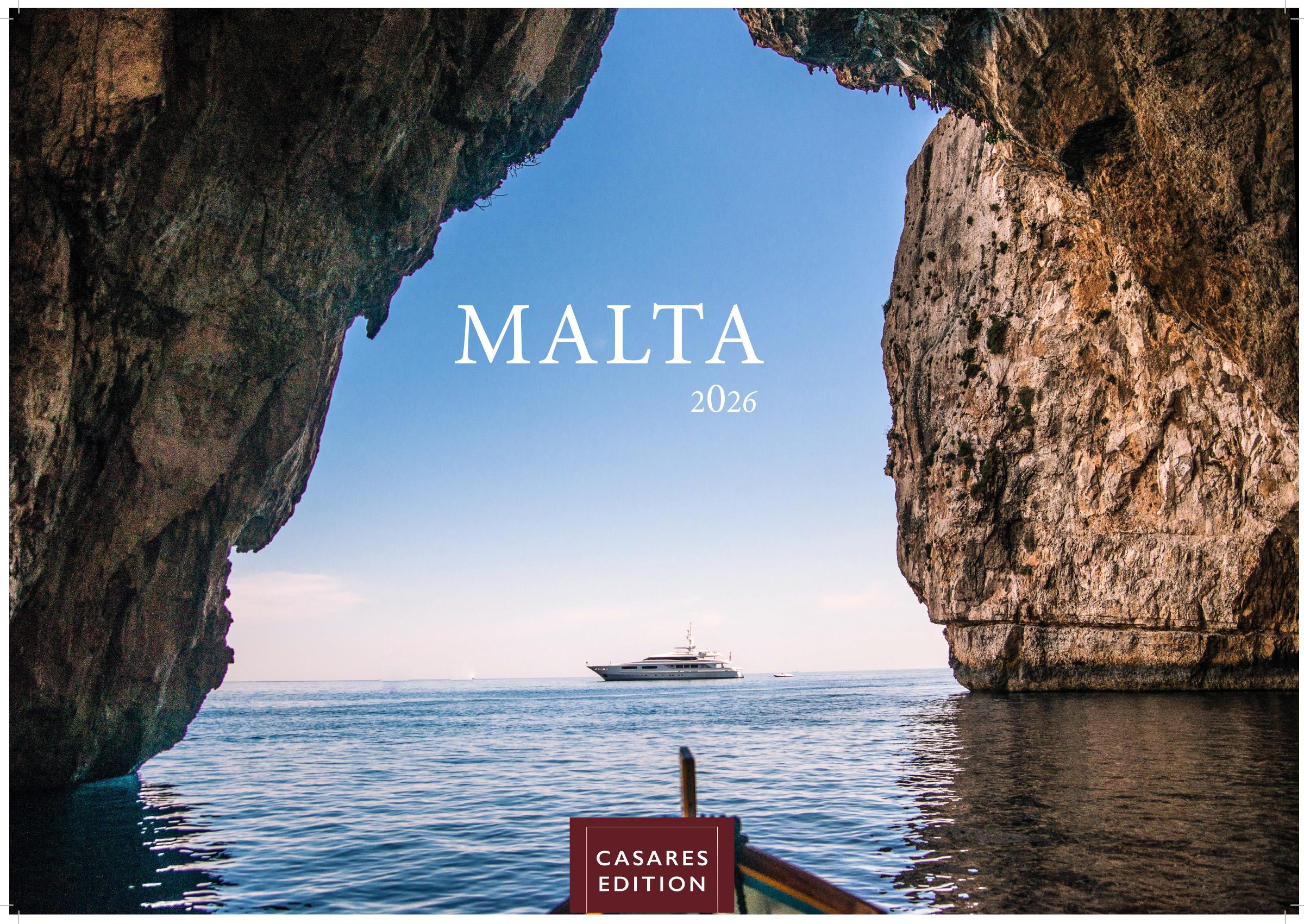 Vorderes Coverbild Malta Kalender 2026 - Wandkalender | Fotokalender Südeuropa 24x35cm - Hochwertiger . mit atemberaubenden Fotos von Malta - ideal für Liebhaber der Insel und Reiseliebhaber.