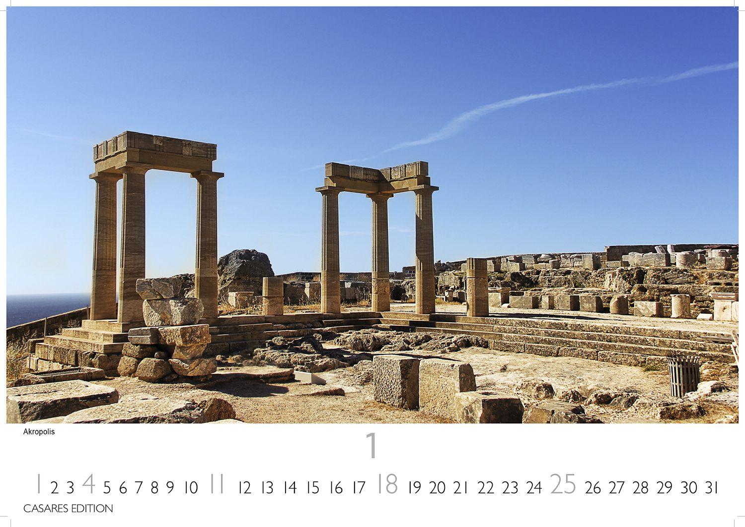 Beispielinhalt (Bild) Rhodos Kalender 2026 - Wandkalender | Fotokalender Griechenland 35x50cm Großformat, Premium Qualität, Urlaub, Ferien, Reise & Lifestyle - Perfekt für Rodos Fans & Reisebegeisterte.
