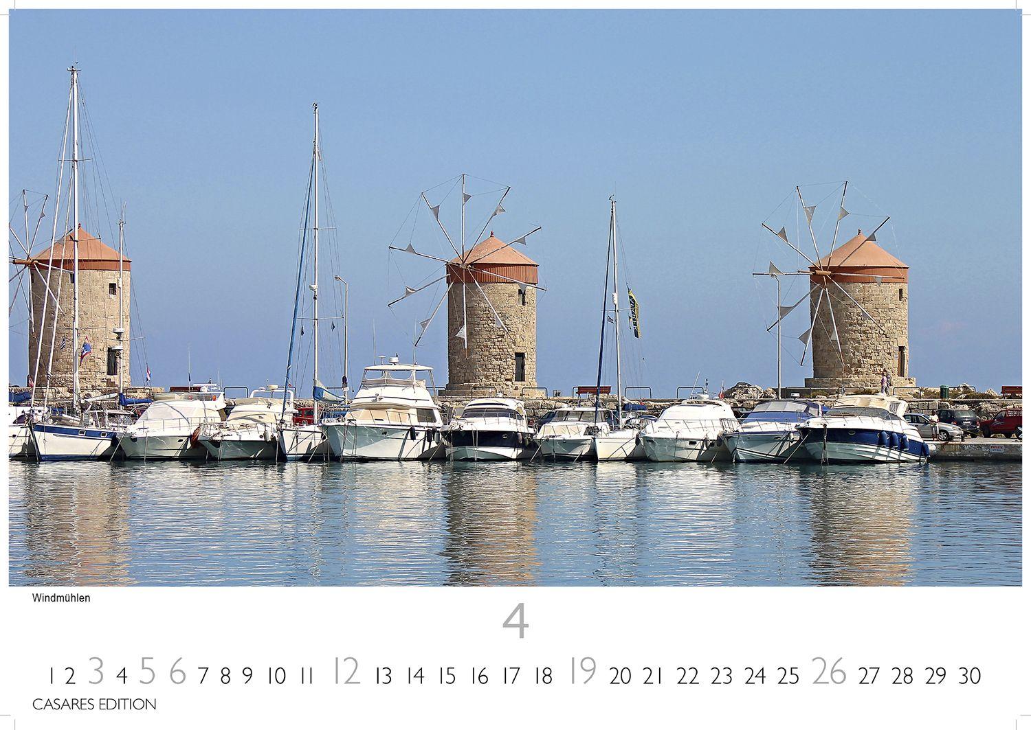 Beispielinhalt (Bild) Rhodos Kalender 2026 - Wandkalender | Fotokalender Griechenland 35x50cm Großformat, Premium Qualität, Urlaub, Ferien, Reise & Lifestyle - Perfekt für Rodos Fans & Reisebegeisterte.
