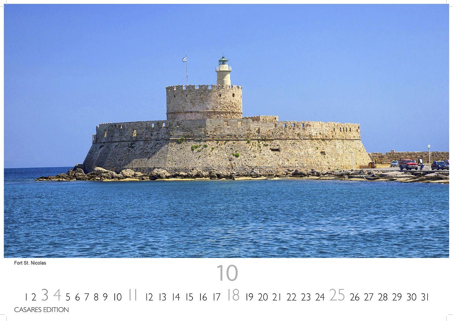 Beispielinhalt (Bild) Rhodos Kalender 2026 - Wandkalender | Fotokalender Griechenland 35x50cm Großformat, Premium Qualität, Urlaub, Ferien, Reise & Lifestyle - Perfekt für Rodos Fans & Reisebegeisterte.