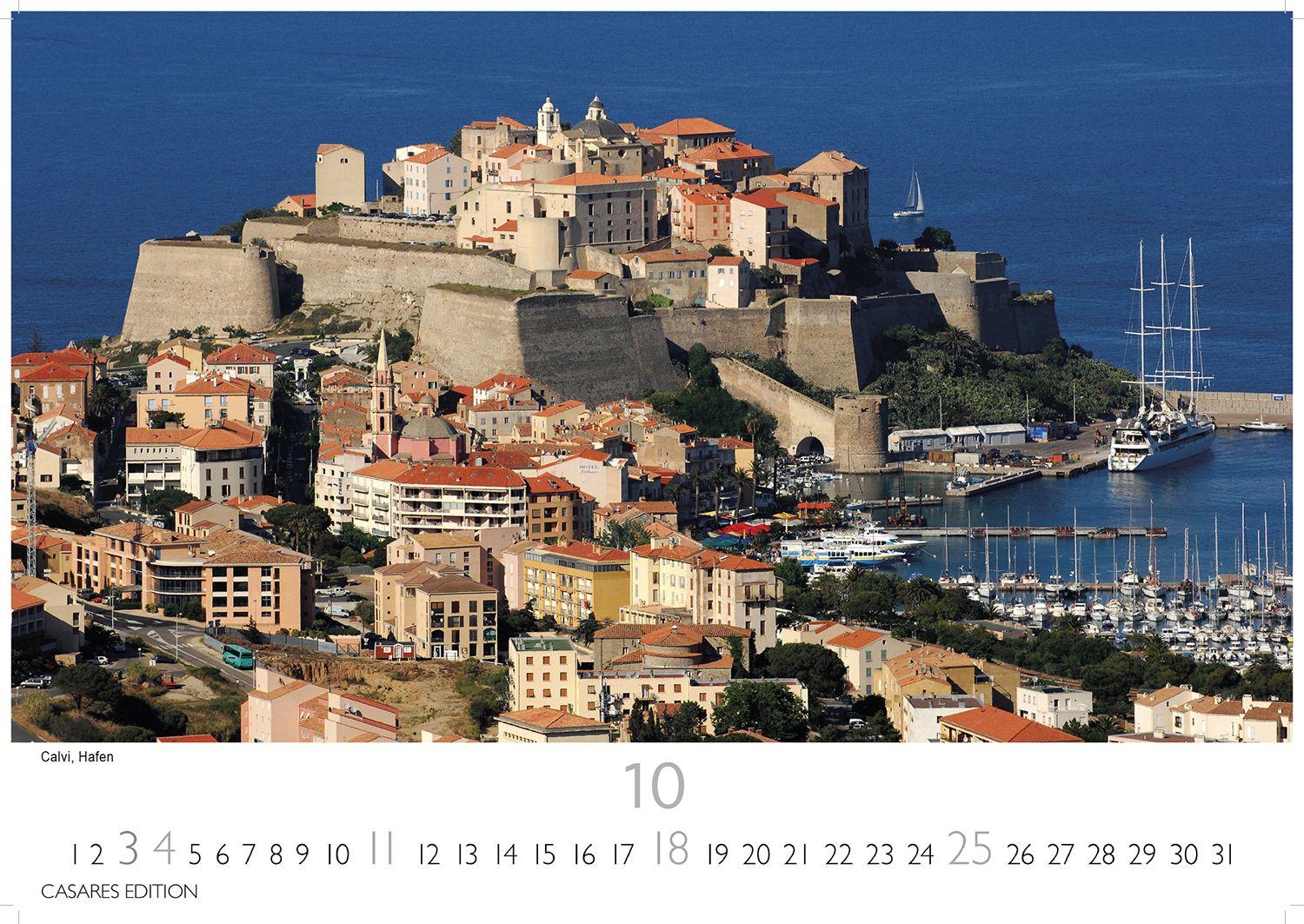 Beispielinhalt (Bild) Korsika Kalender 2026 - Wandkalender | Fotokalender Frankreich 24x35cm - . mit atemberaubenden Fotografien der Insel.