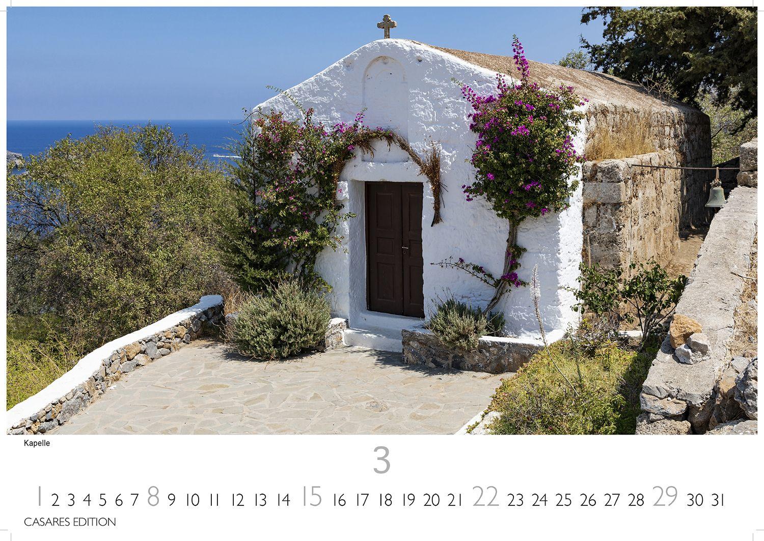 Beispielinhalt (Bild) Rhodos Kalender 2026 - Wandkalender | Fotokalender Griechenland 24x35cm, Premium Qualität, Urlaub, Ferien, Reise & Lifestyle - Perfekt für Rodos Fans & Reisebegeisterte.