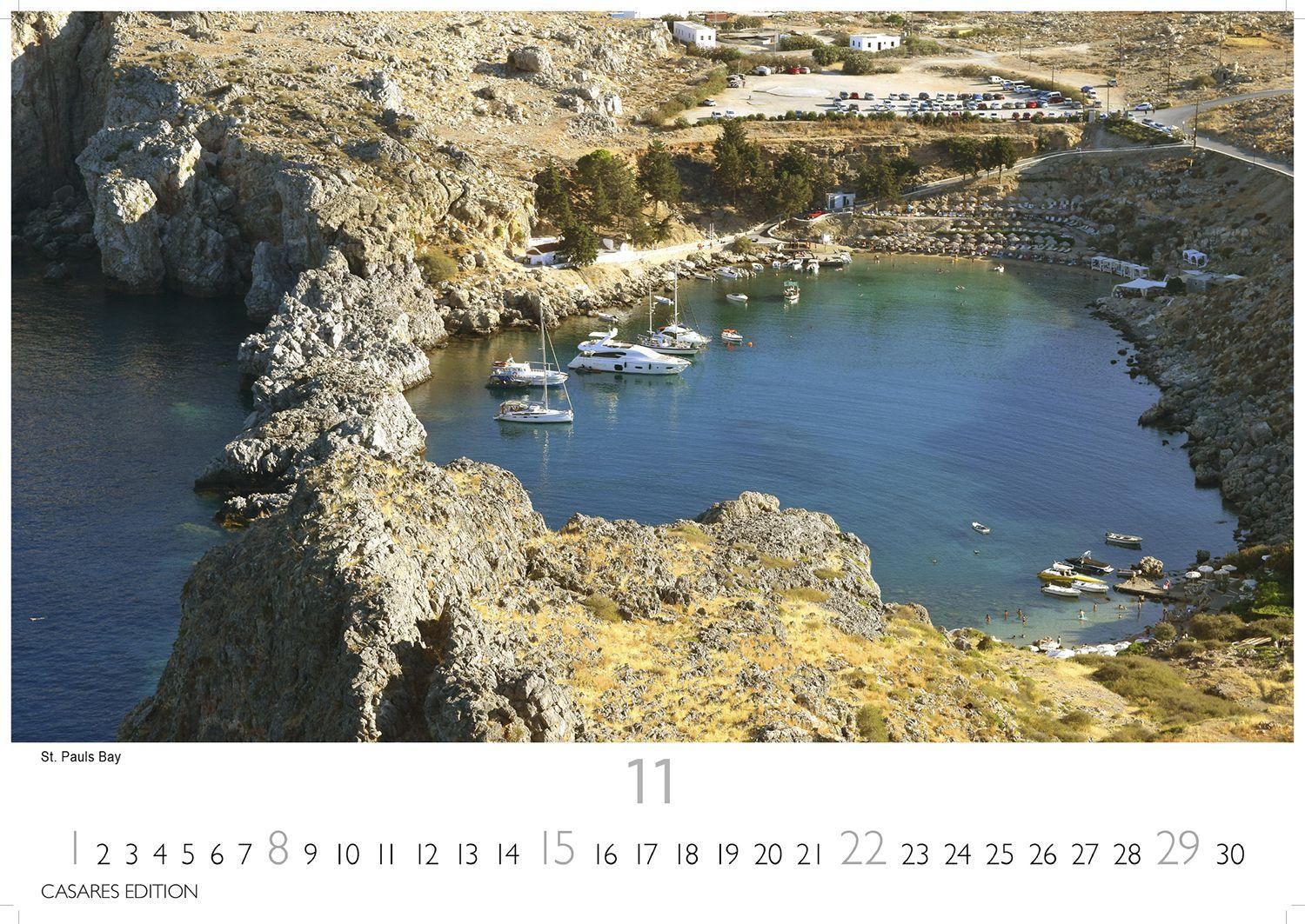 Beispielinhalt (Bild) Rhodos Kalender 2026 - Wandkalender | Fotokalender Griechenland 24x35cm, Premium Qualität, Urlaub, Ferien, Reise & Lifestyle - Perfekt für Rodos Fans & Reisebegeisterte.