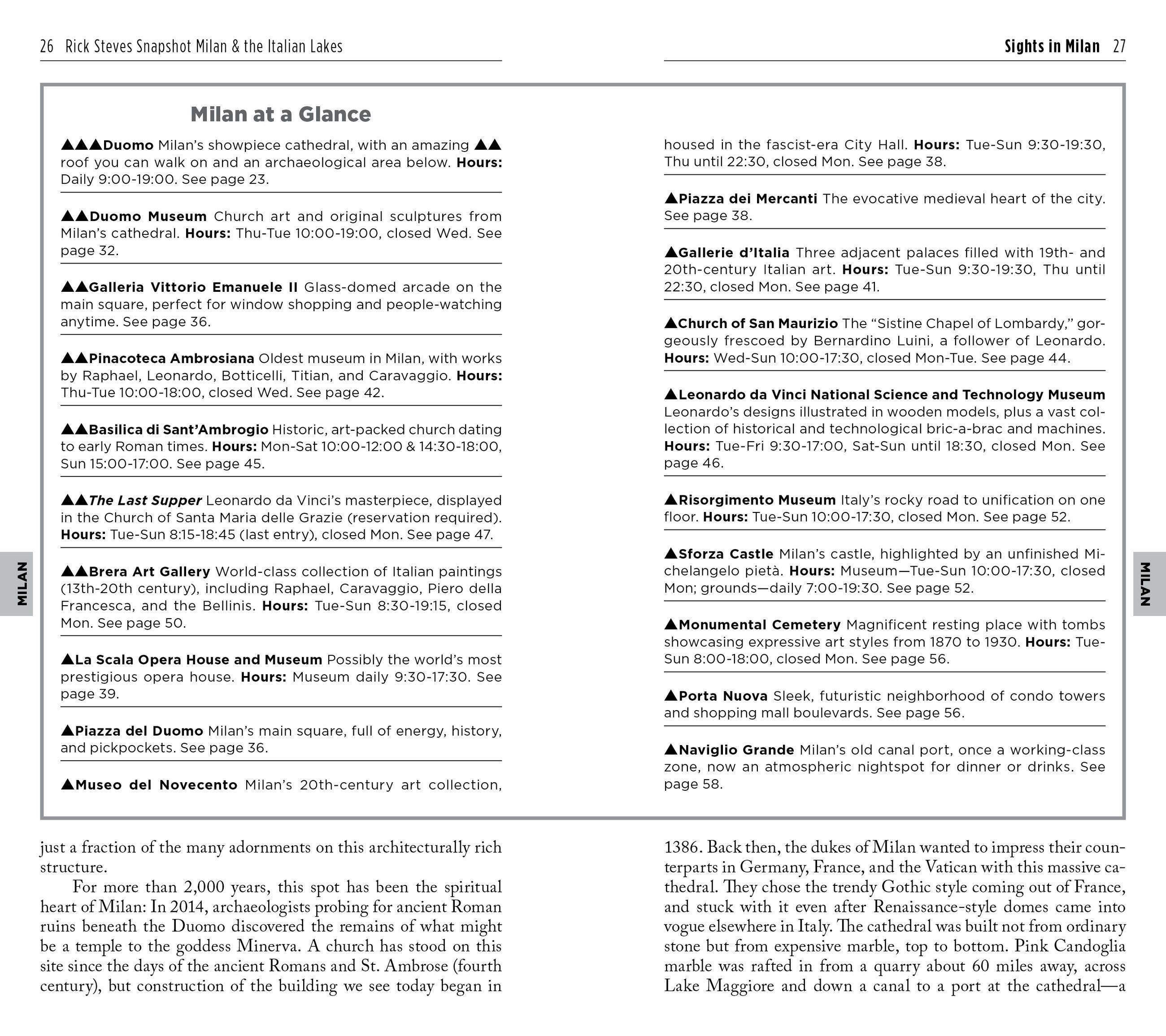 Beispielinhalt (Bild) Rick Steves Snapshot Milan & the Italian Lakes