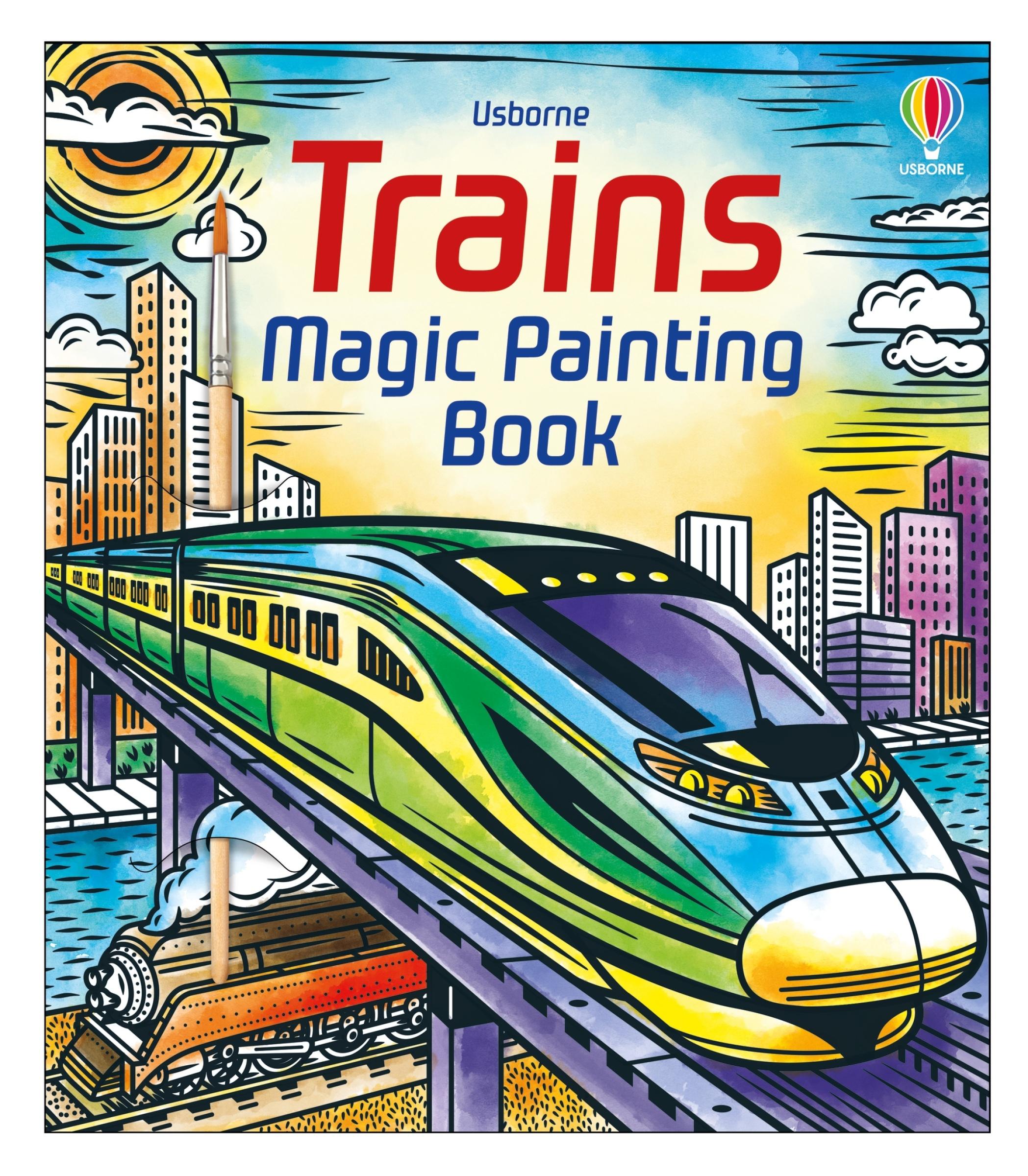 Vorderes Coverbild Trains Magic Painting Book