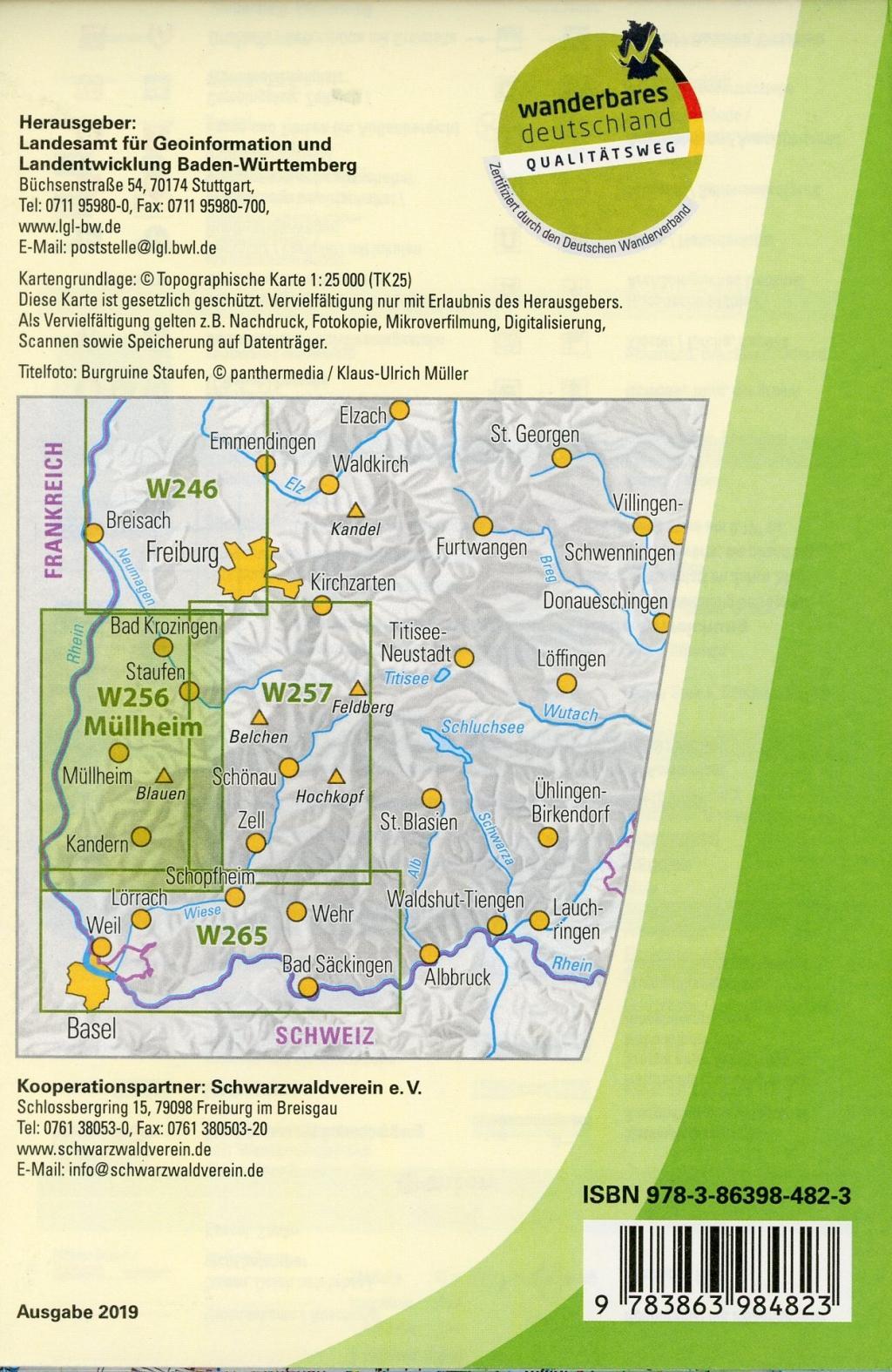 Beispielinhalt (Bild) W256 Wanderkarte 1:25 000 Müllheim im Markgräflerland