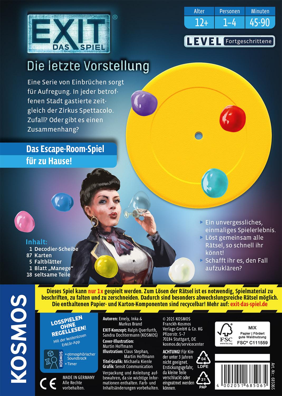 Beispielinhalt (Bild) EXIT® - Das Spiel: Die letzte Vorstellung