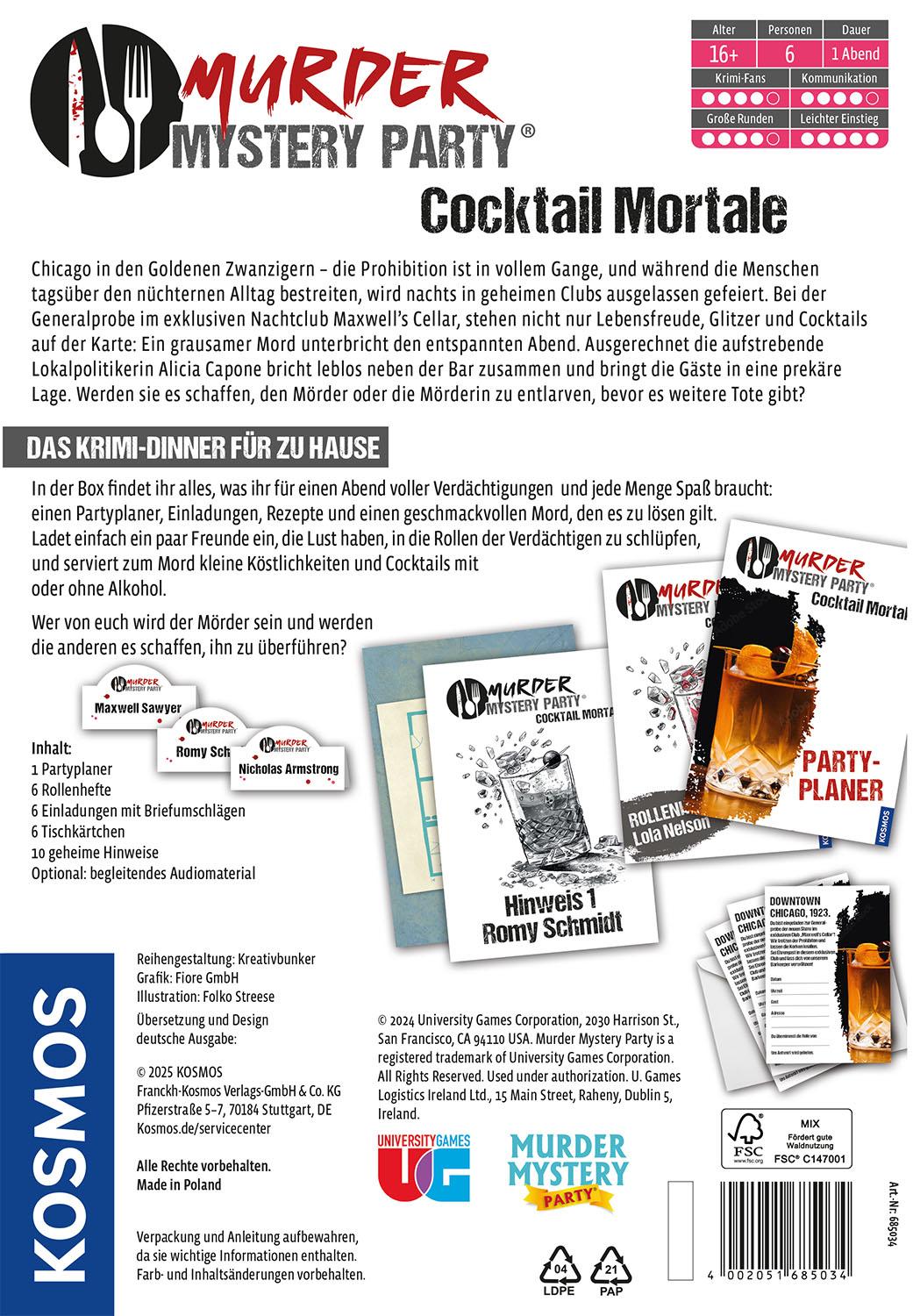 Beispielinhalt (Bild) Murder Mystery Party Cocktail Mortale