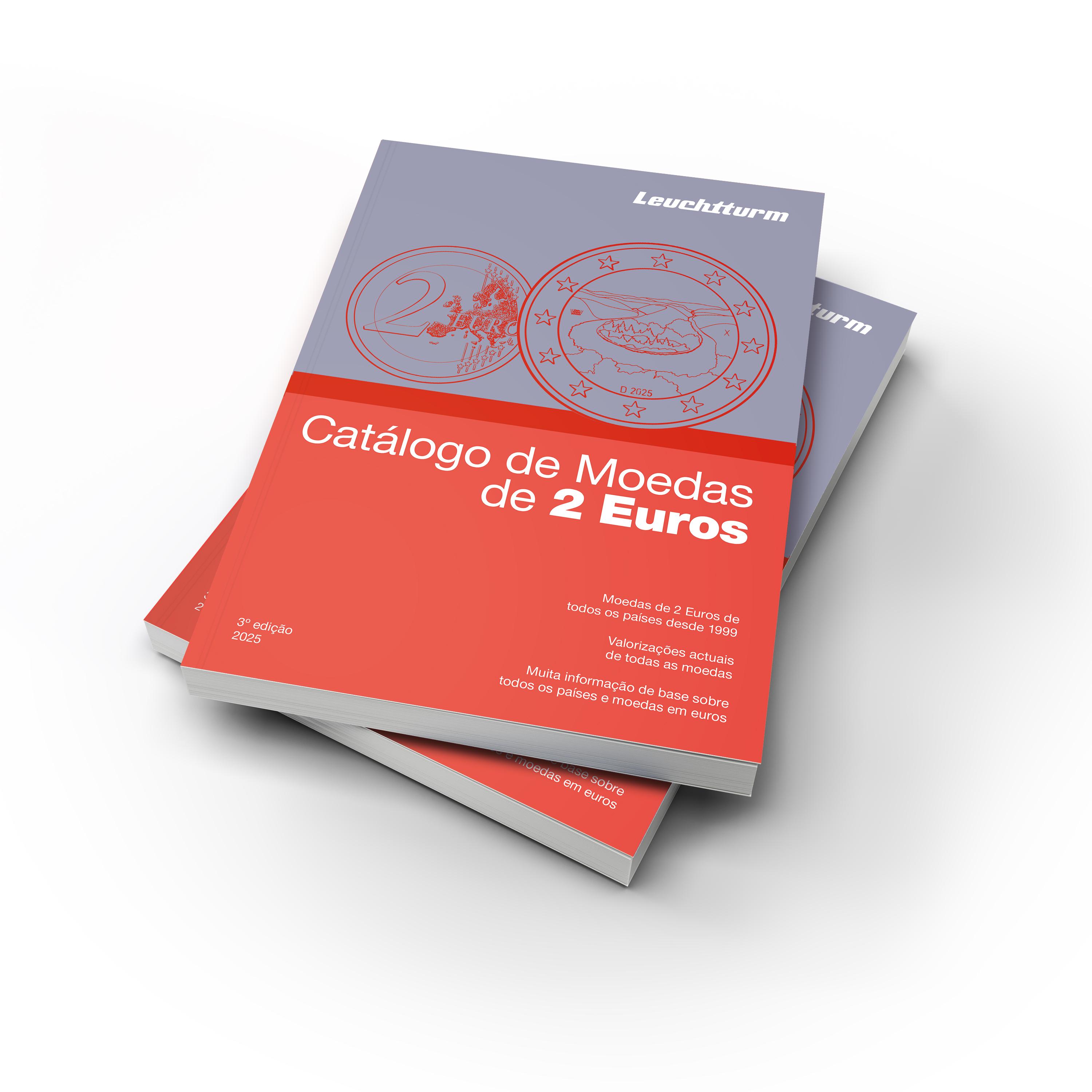 Vorderes Coverbild 2-Euro-Katalog 2025 Portugiesisch
