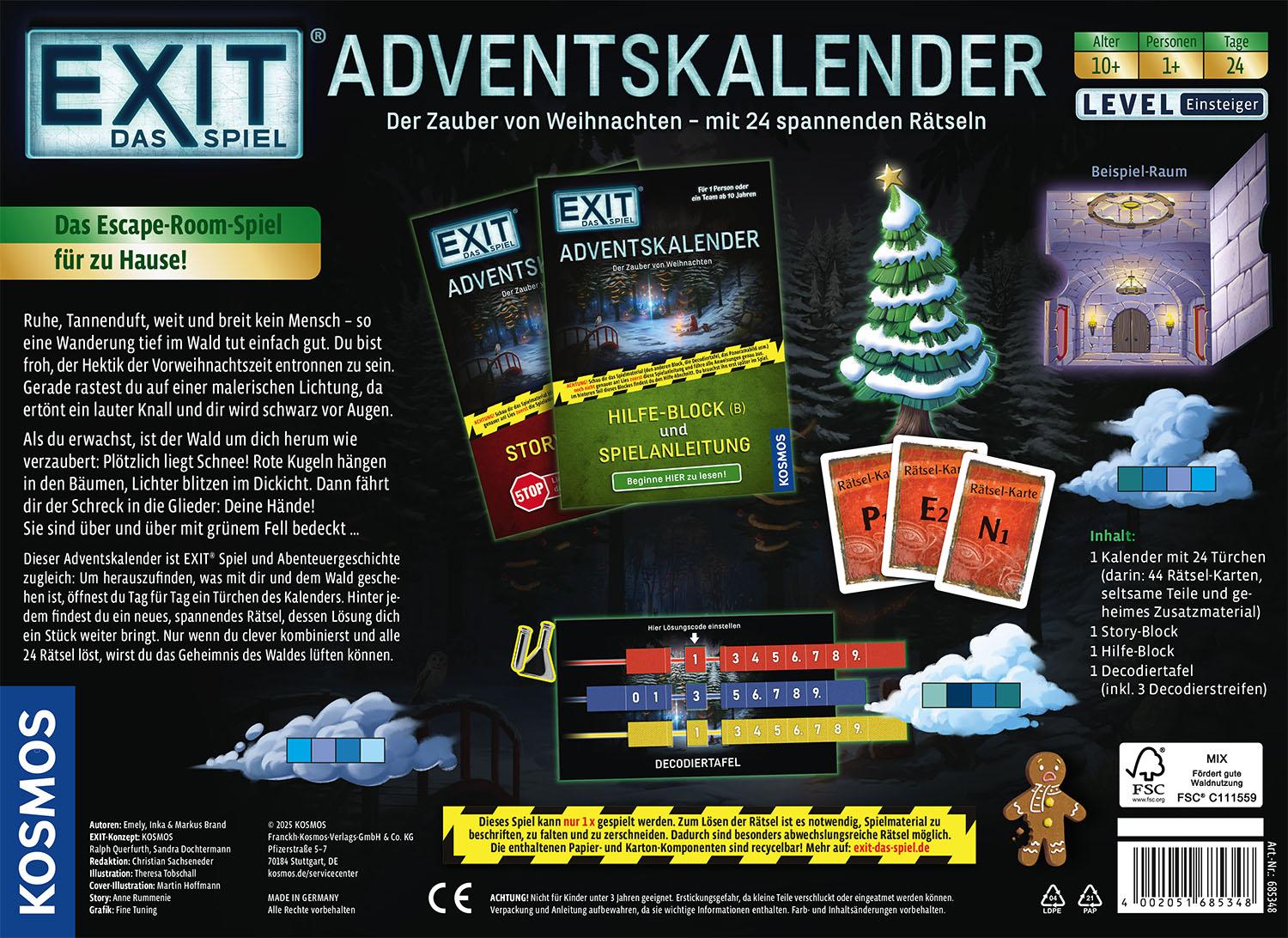 Beispielinhalt (Bild) EXIT® - Das Spiel - Adventskalender: Der Zauber von Weihnachten