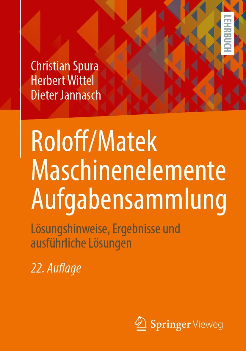 Vorderes Coverbild Roloff/Matek Maschinenelemente Aufgabensammlung