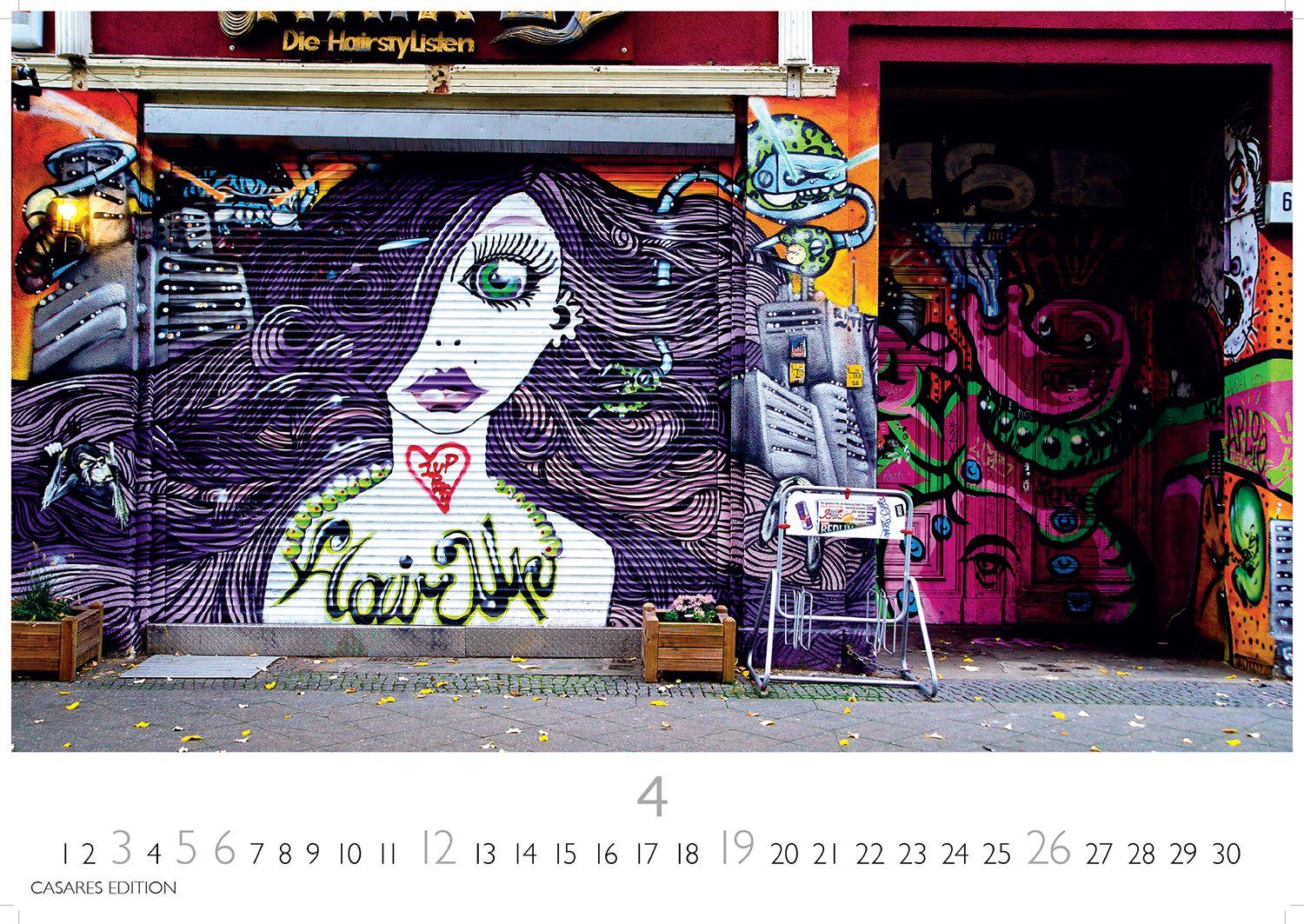 Beispielinhalt (Bild) Berlin Street Art Kalender 2026 - Wandkalender | Fotokalender Deutschland 24x35cm - Vielfalt und Kreativität der urbanen Kunst