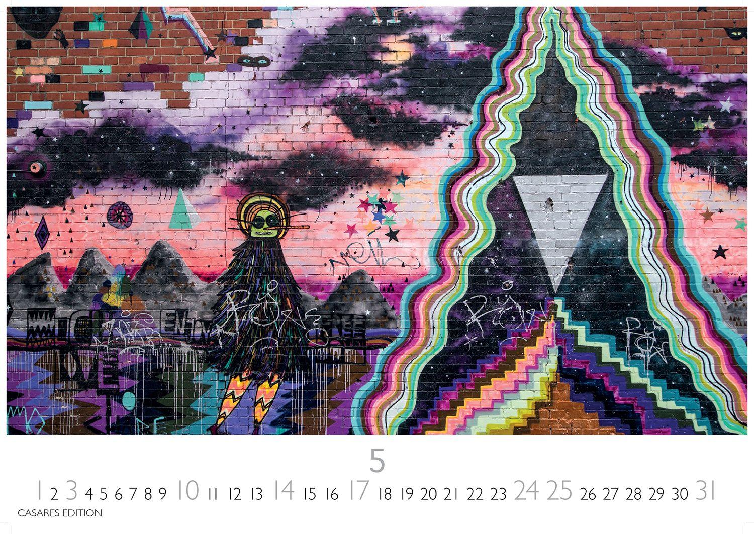 Beispielinhalt (Bild) Berlin Street Art Kalender 2026 - Wandkalender | Fotokalender Deutschland 24x35cm - Vielfalt und Kreativität der urbanen Kunst