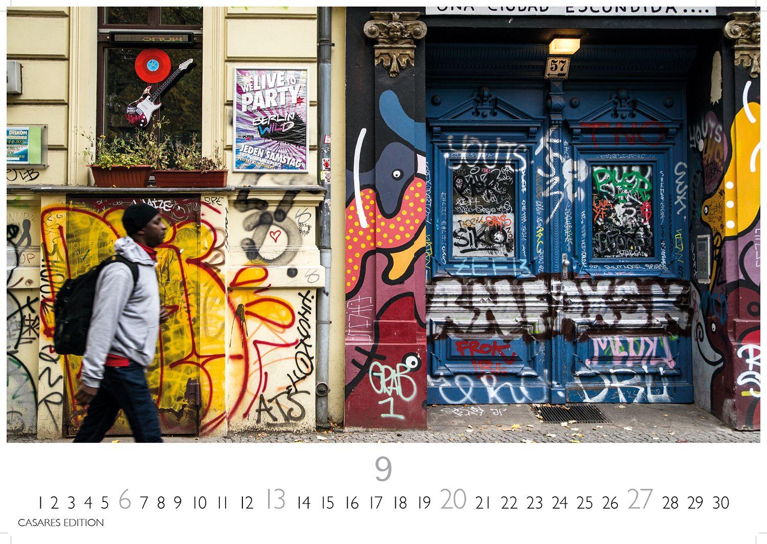 Beispielinhalt (Bild) Berlin Street Art Kalender 2026 - Wandkalender | Fotokalender Deutschland 24x35cm - Vielfalt und Kreativität der urbanen Kunst
