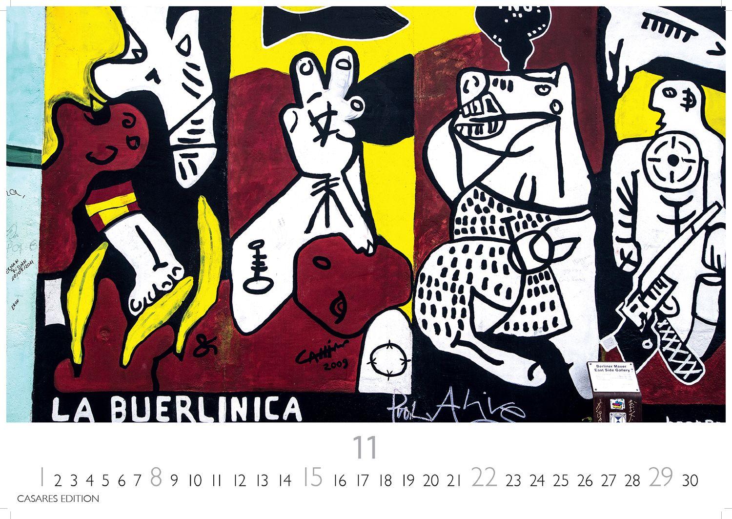 Beispielinhalt (Bild) Berlin Street Art Kalender 2026 - Wandkalender | Fotokalender Deutschland 24x35cm - Vielfalt und Kreativität der urbanen Kunst