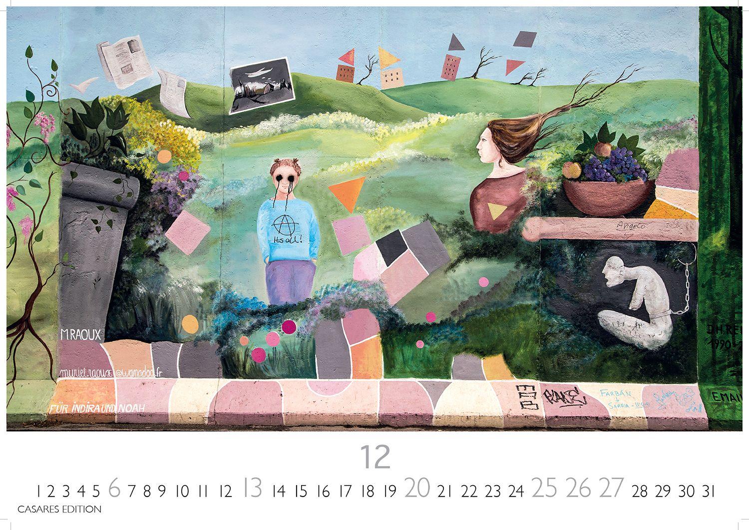 Beispielinhalt (Bild) Berlin Street Art Kalender 2026 - Wandkalender | Fotokalender Deutschland 24x35cm - Vielfalt und Kreativität der urbanen Kunst